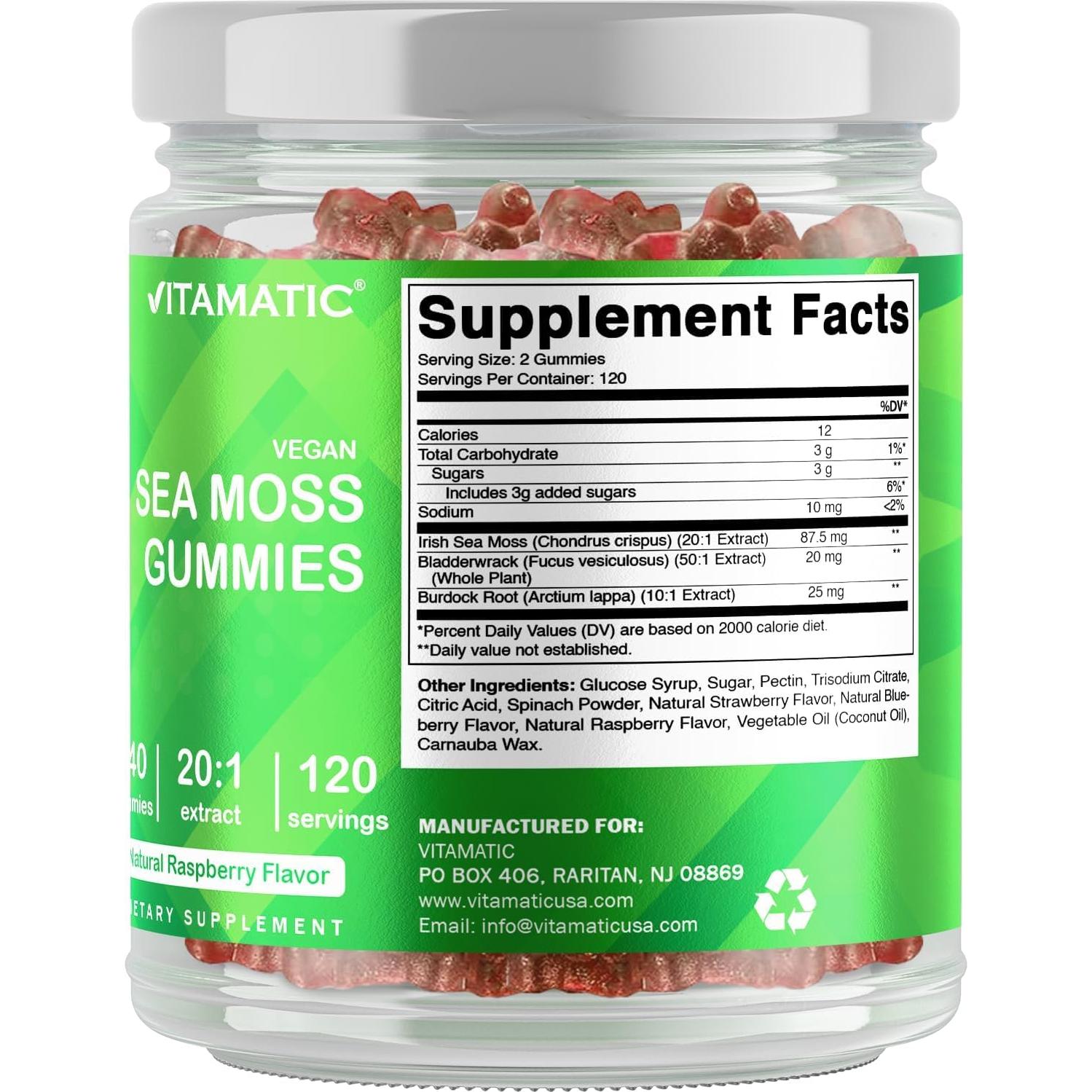 Gomitas Veganas de Musgo Marino Vitamatic 240 unidades