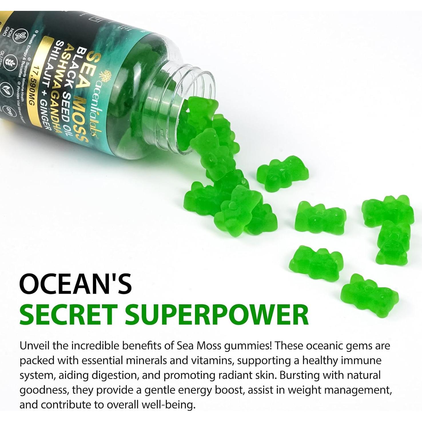 Gomitas Veganas de Musgo Marino 3000mg - 60 Unidades