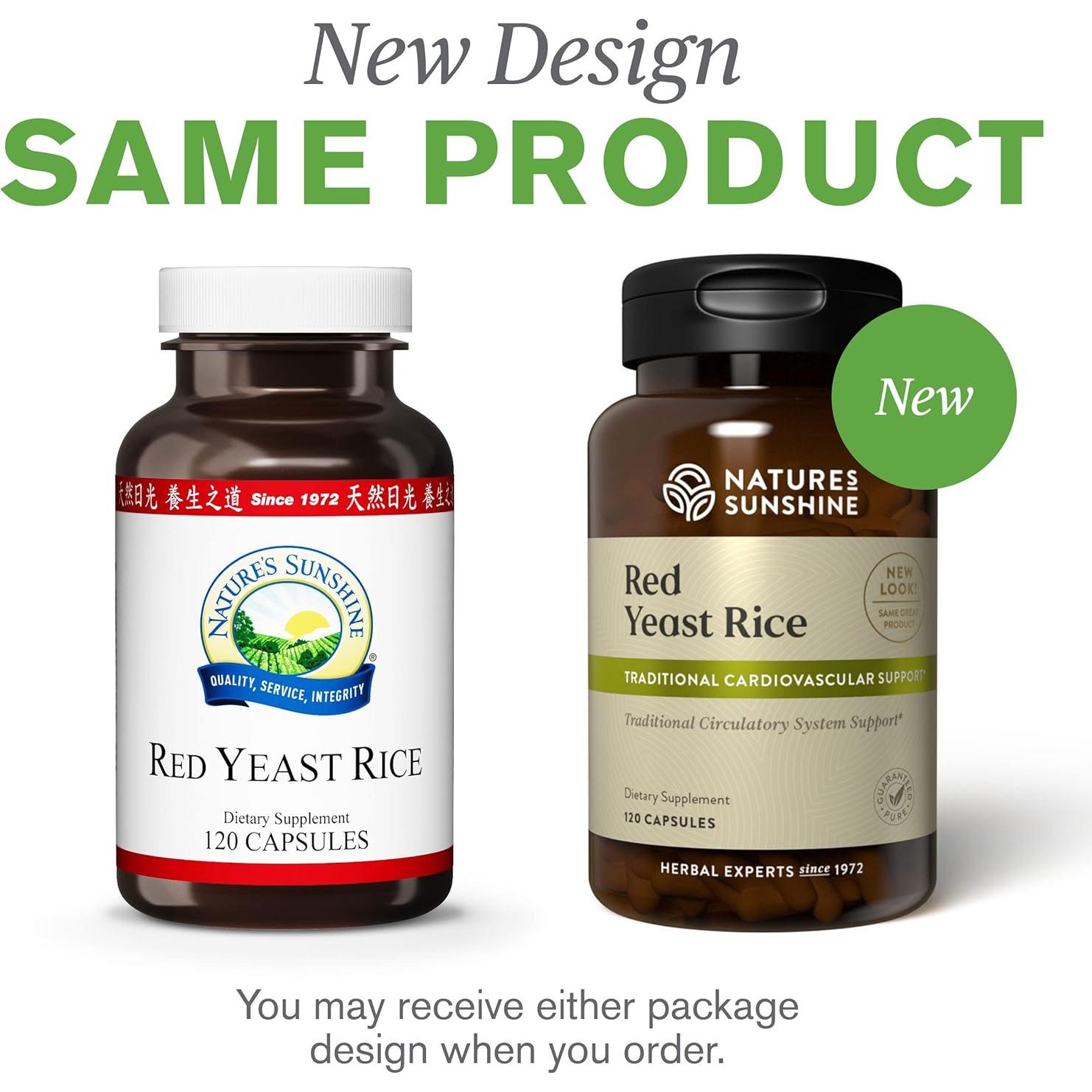 Arroz de Levadura Roja Nature's Sunshine 120 Cápsulas 1140 mg