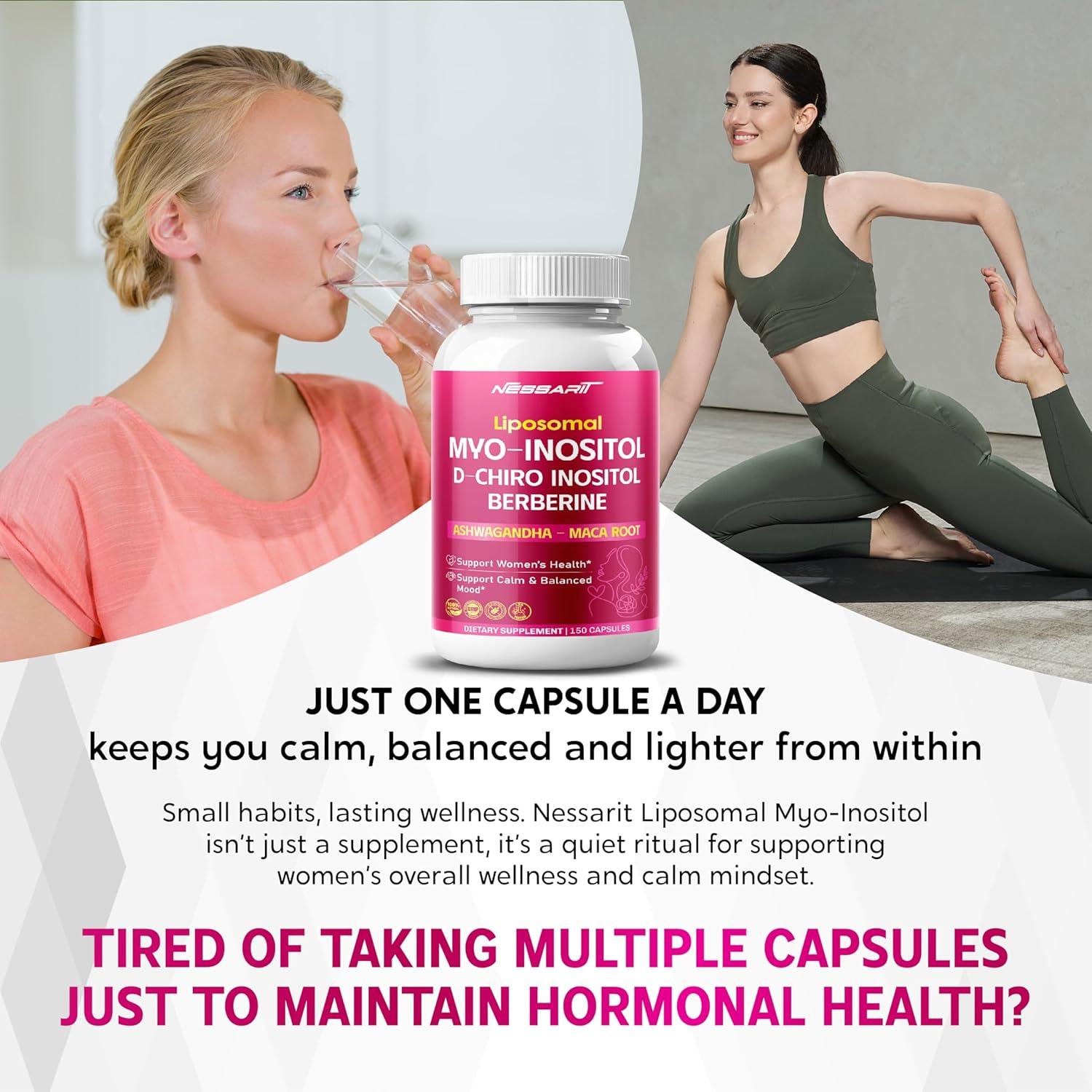 Suplemento NESSARIT 150 Cápsulas - Myo-Inositol, Berberina y Ashwagandha