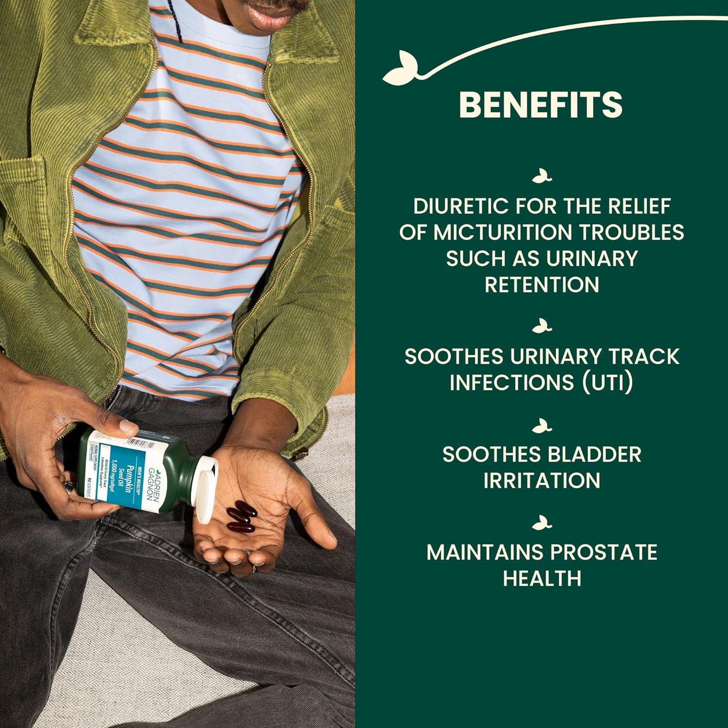 Aceite de Semilla de Calabaza Adrien Gagnon 1000 mg - 90 Cápsulas