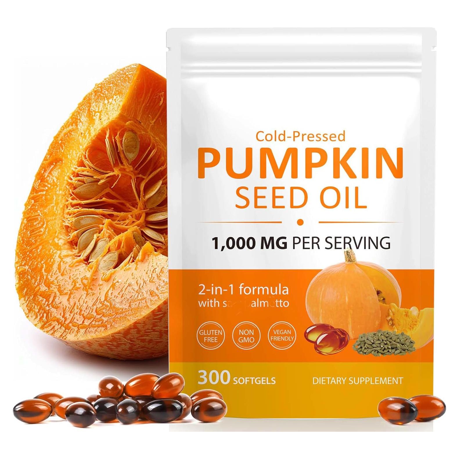 Cápsulas de Aceite de Semilla de Calabaza Lezizishangmao 1000mg 300 Unidades