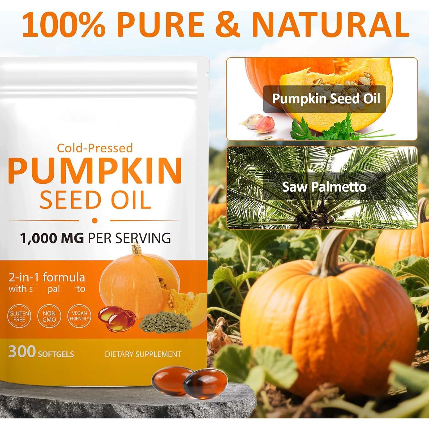 Cápsulas de Aceite de Semilla de Calabaza Lezizishangmao 1000mg 300 Unidades