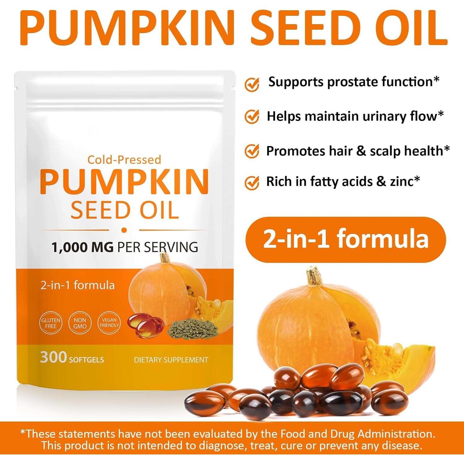 Cápsulas de Aceite de Semilla de Calabaza KITNOBLIS 300 Gelatinas