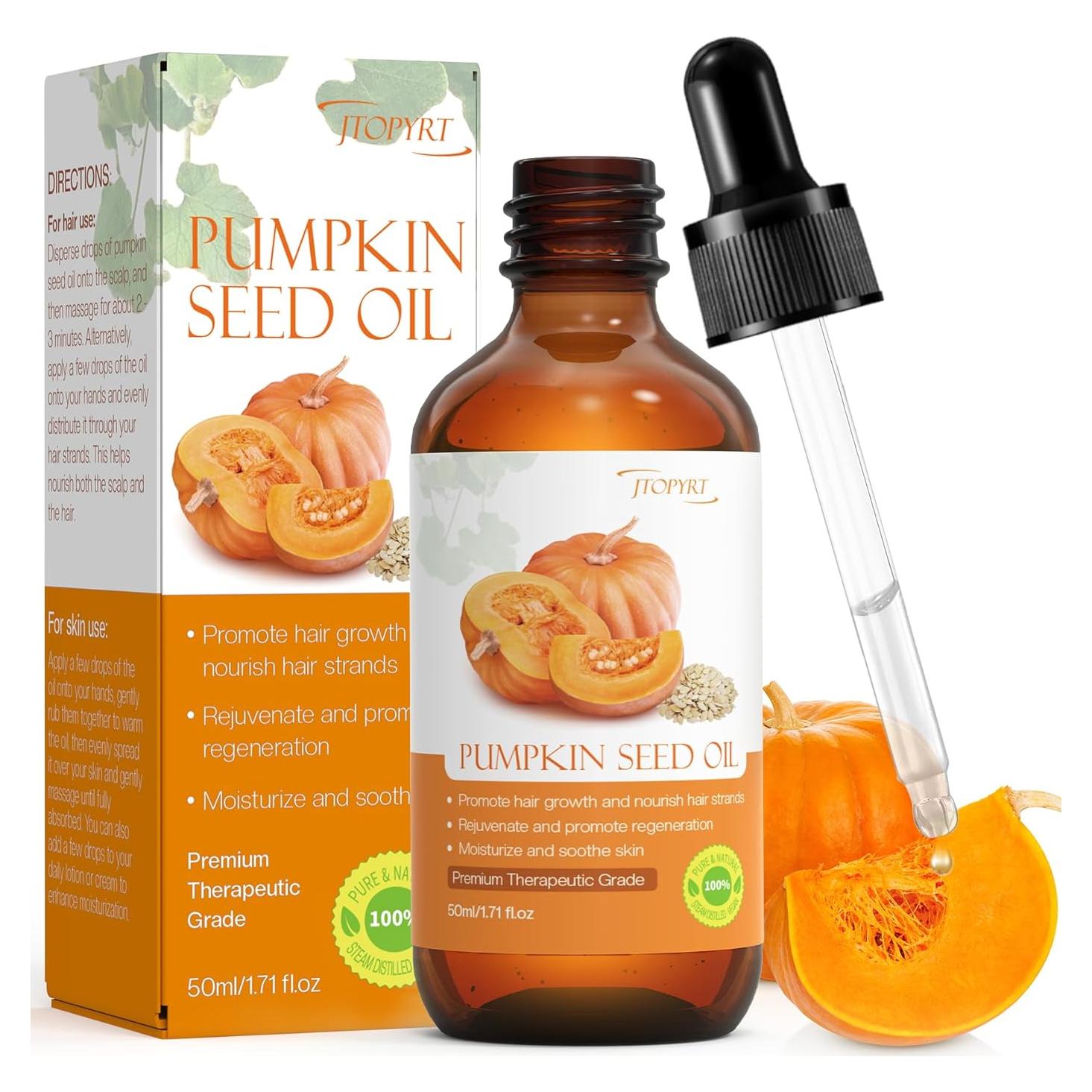 Aceite de Semilla de Calabaza Orgánico Jtopyrt 50ml - Hidratación y Crecimiento del Cabello