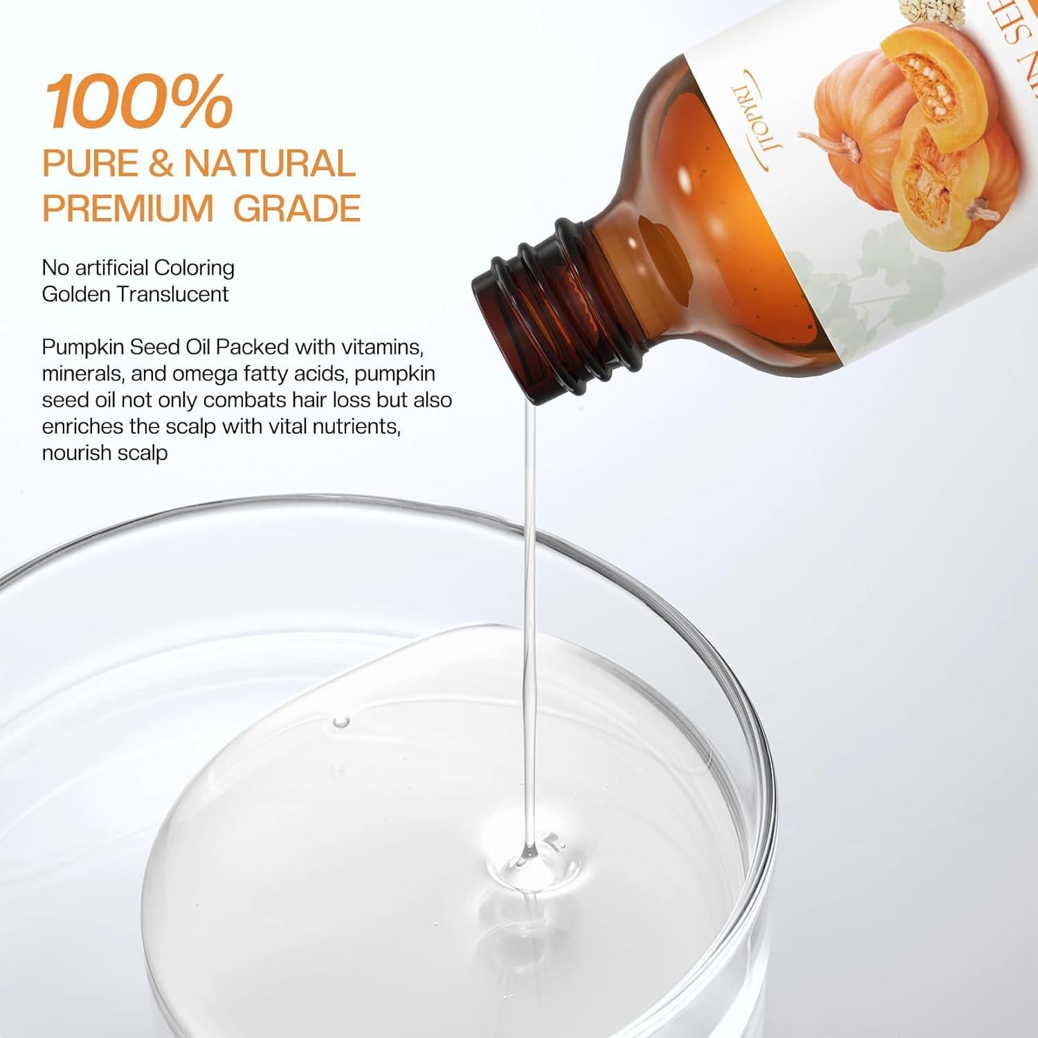 Aceite de Semilla de Calabaza Orgánico Jtopyrt 50ml - Hidratación y Crecimiento del Cabello