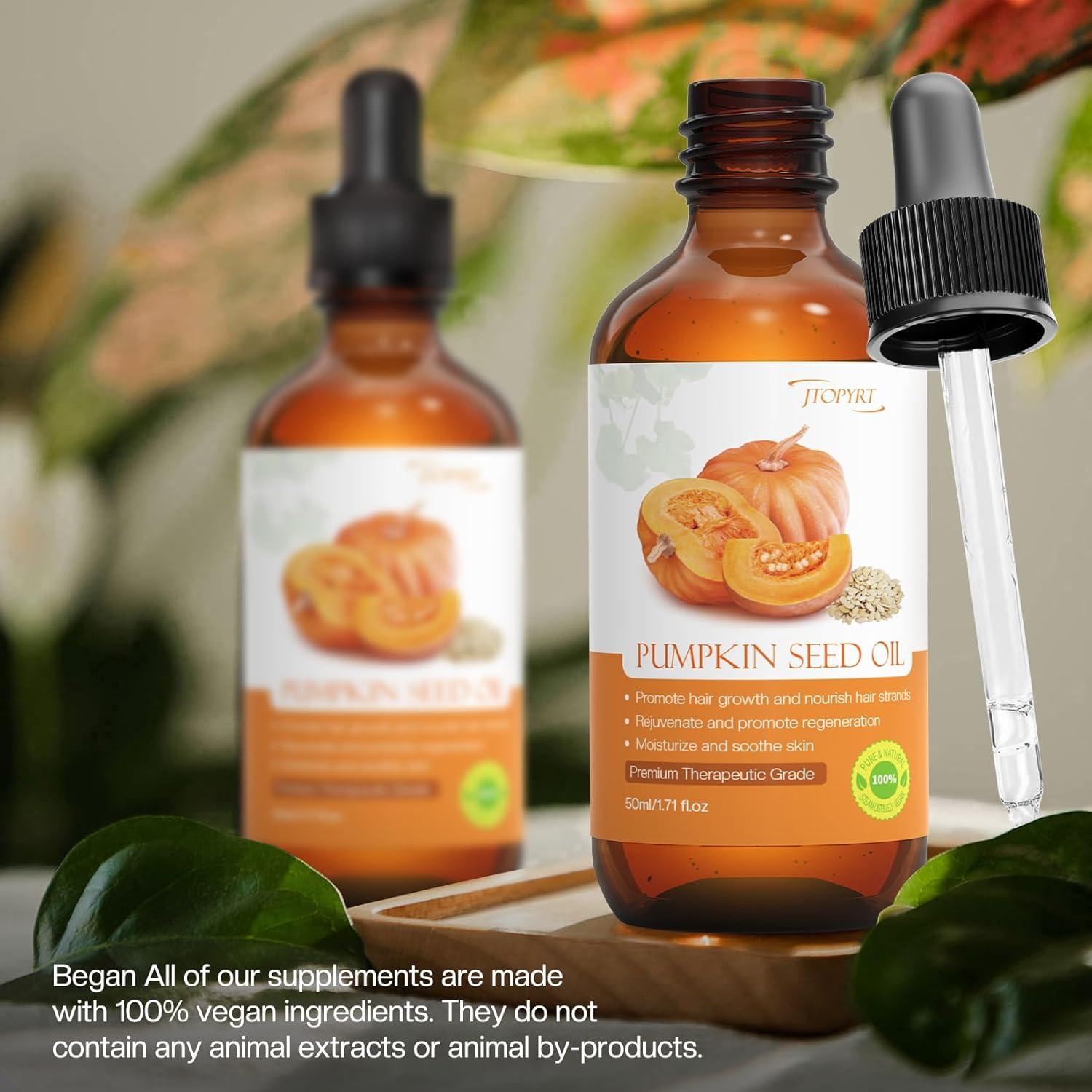 Aceite de Semilla de Calabaza Orgánico Jtopyrt 50ml - Hidratación y Crecimiento del Cabello