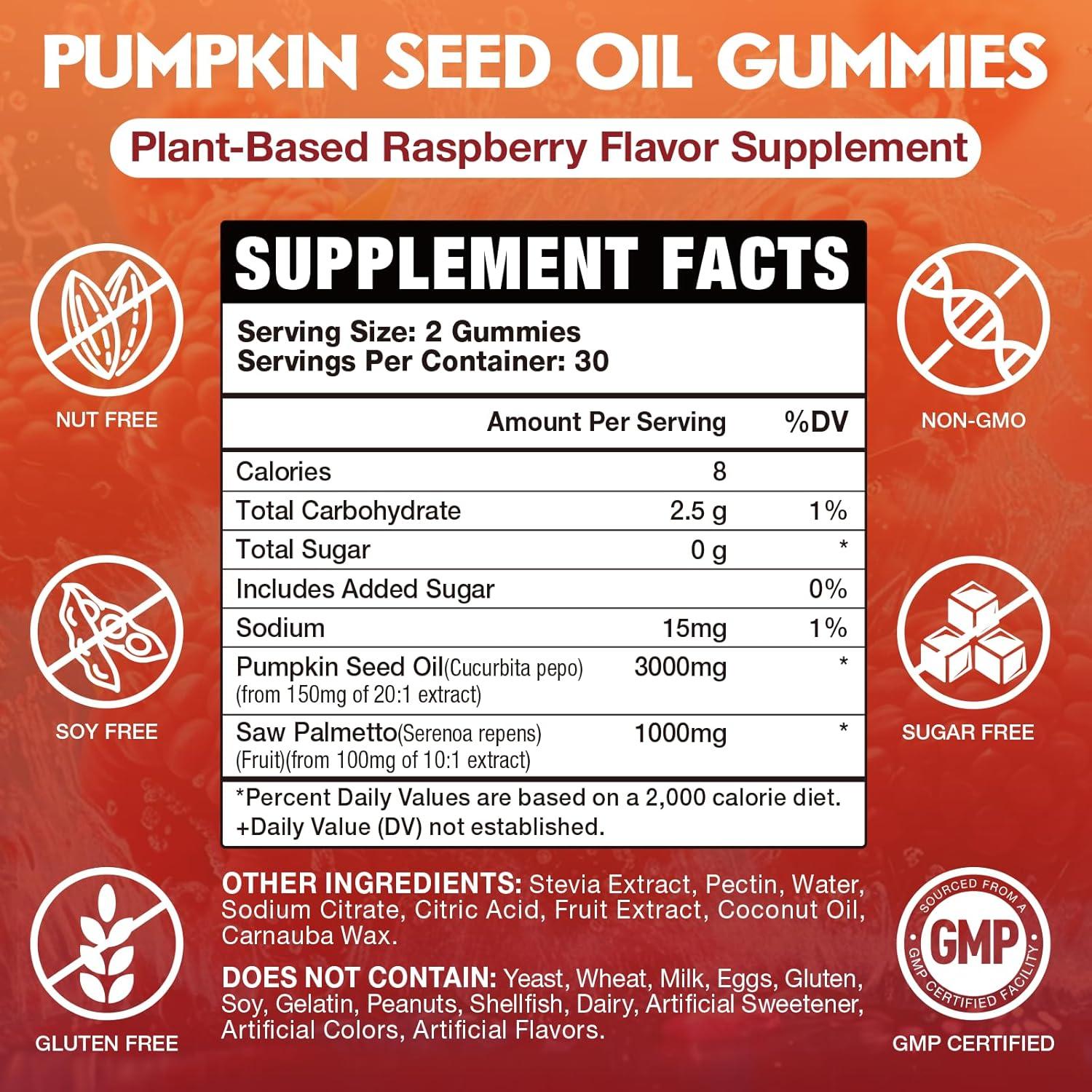 Gominolas Veganas de Aceite de Semilla de Calabaza y Saw Palmetto - 60 Unidades