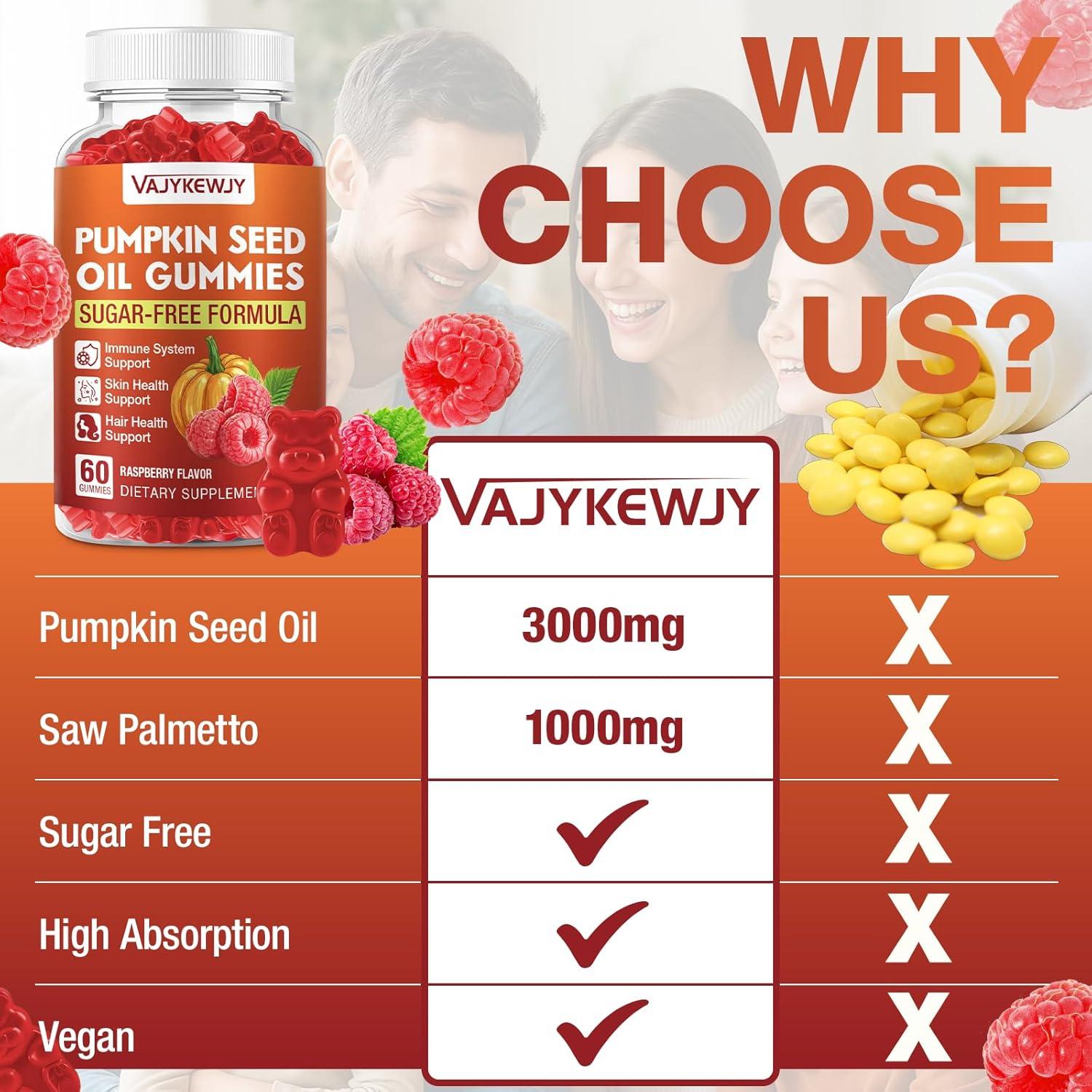 Gominolas Veganas de Aceite de Semilla de Calabaza y Saw Palmetto - 60 Unidades