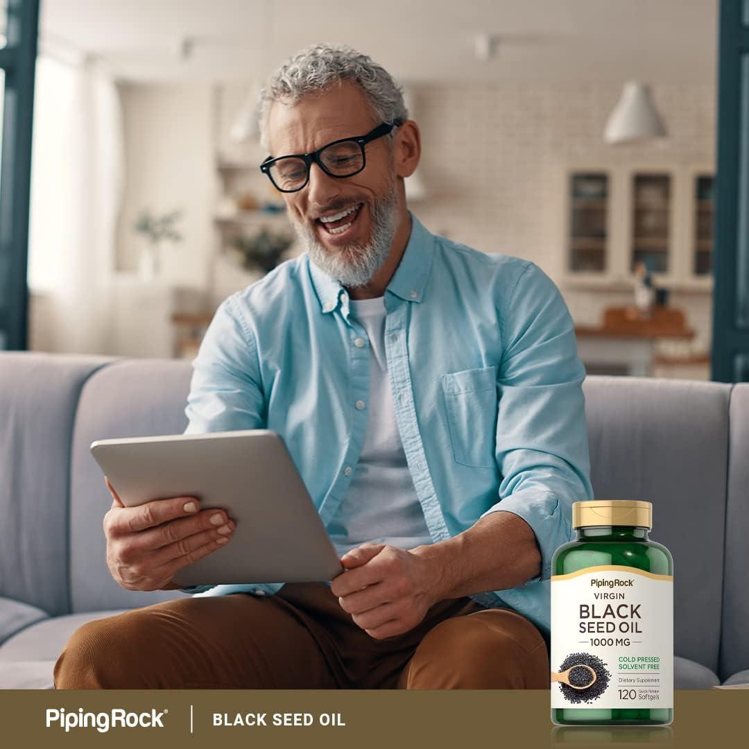 Cápsulas de Gel Blando Piping Rock Aceite Semilla Negra 1000mg 120 Unidades