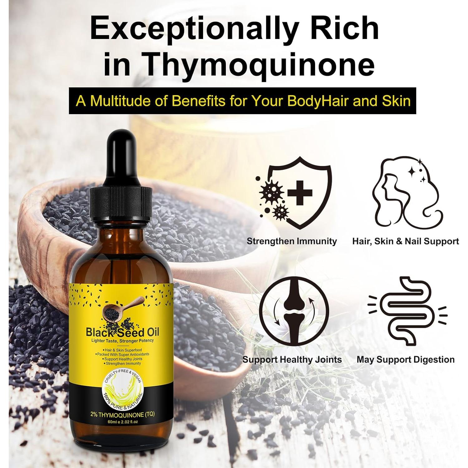 Aceite de Semilla Negra Orgánico 60ml - Paquete de 2 Botellas