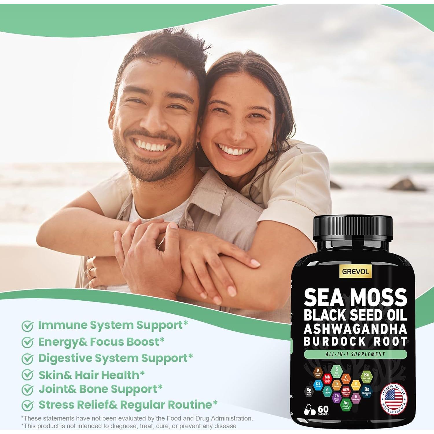 Suplemento Multimineral Musgo Marino Grevol 60 Cápsulas