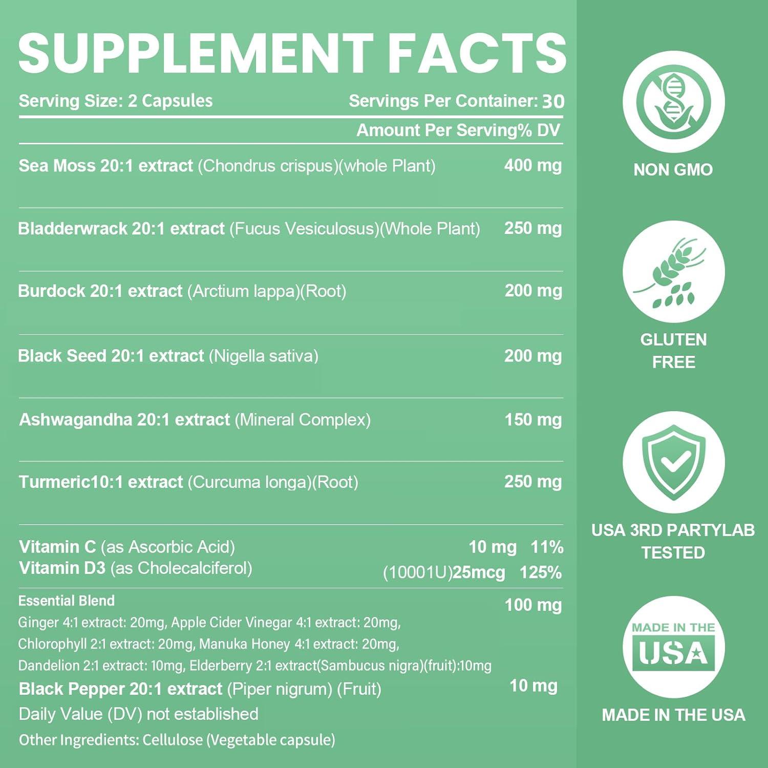 Suplemento Multimineral Musgo Marino Grevol 60 Cápsulas