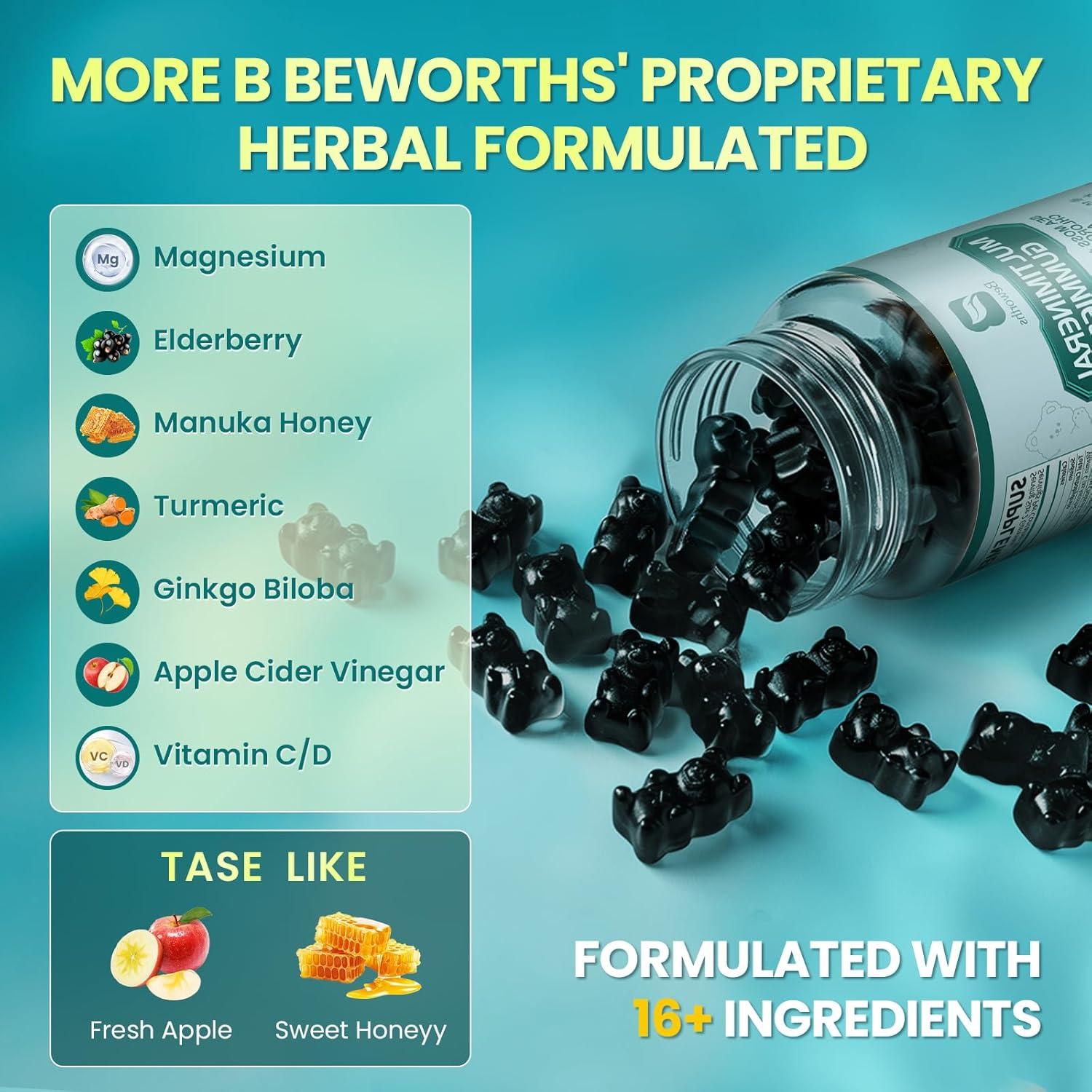 Gomitas de Musgo Marino B BEWORTHS 60 Unidades Sabor Manzana