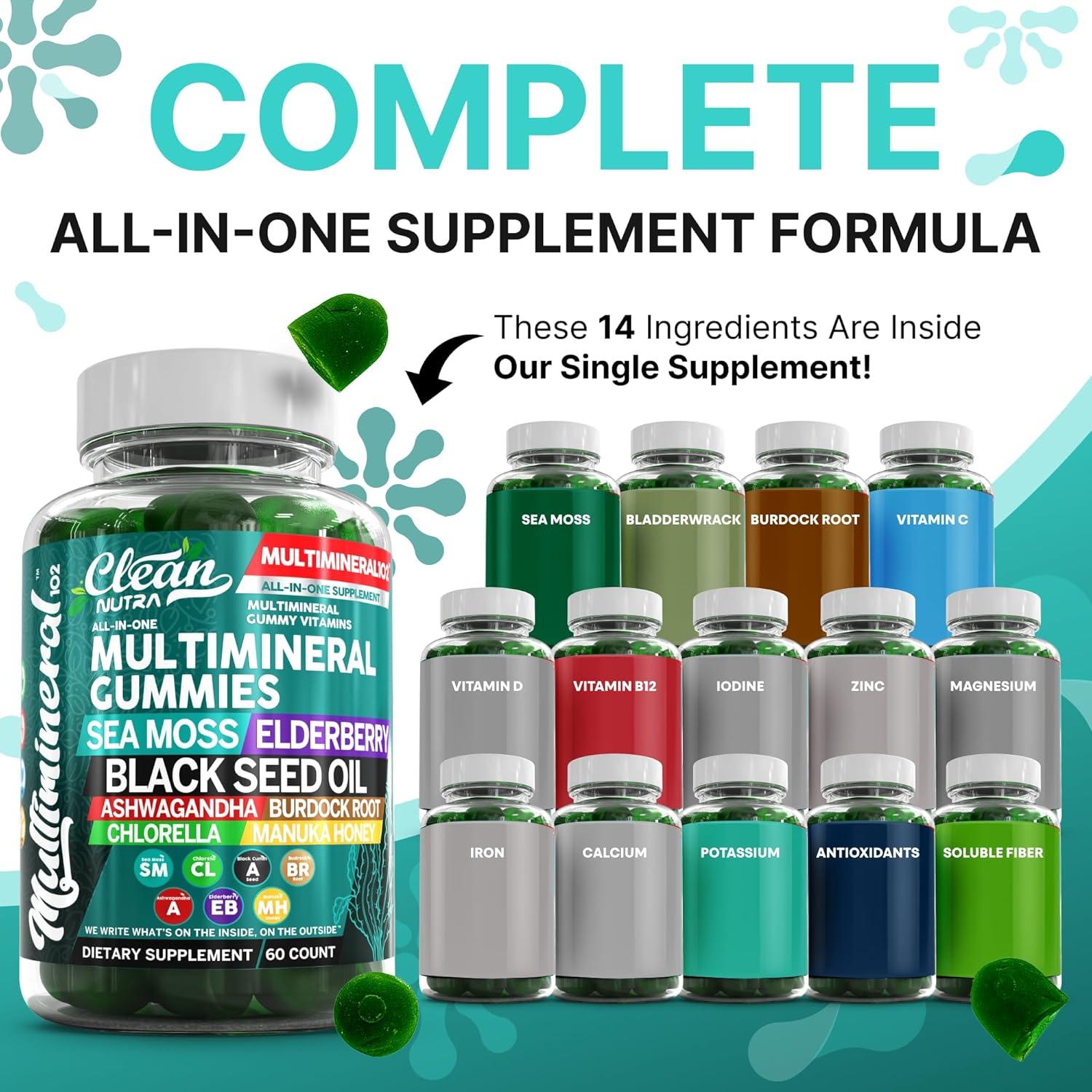 Gomitas Multiminerales Clean Nutra con Ashwagandha 408g