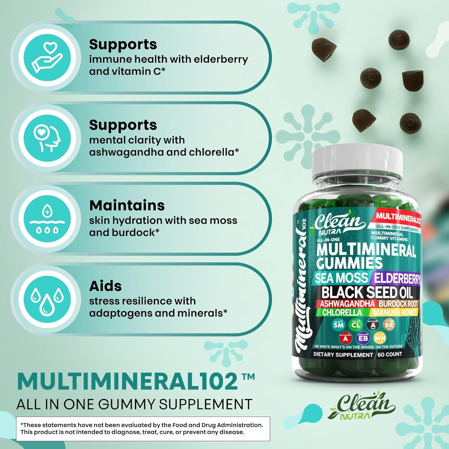 Gomitas Multiminerales Clean Nutra con Ashwagandha 408g
