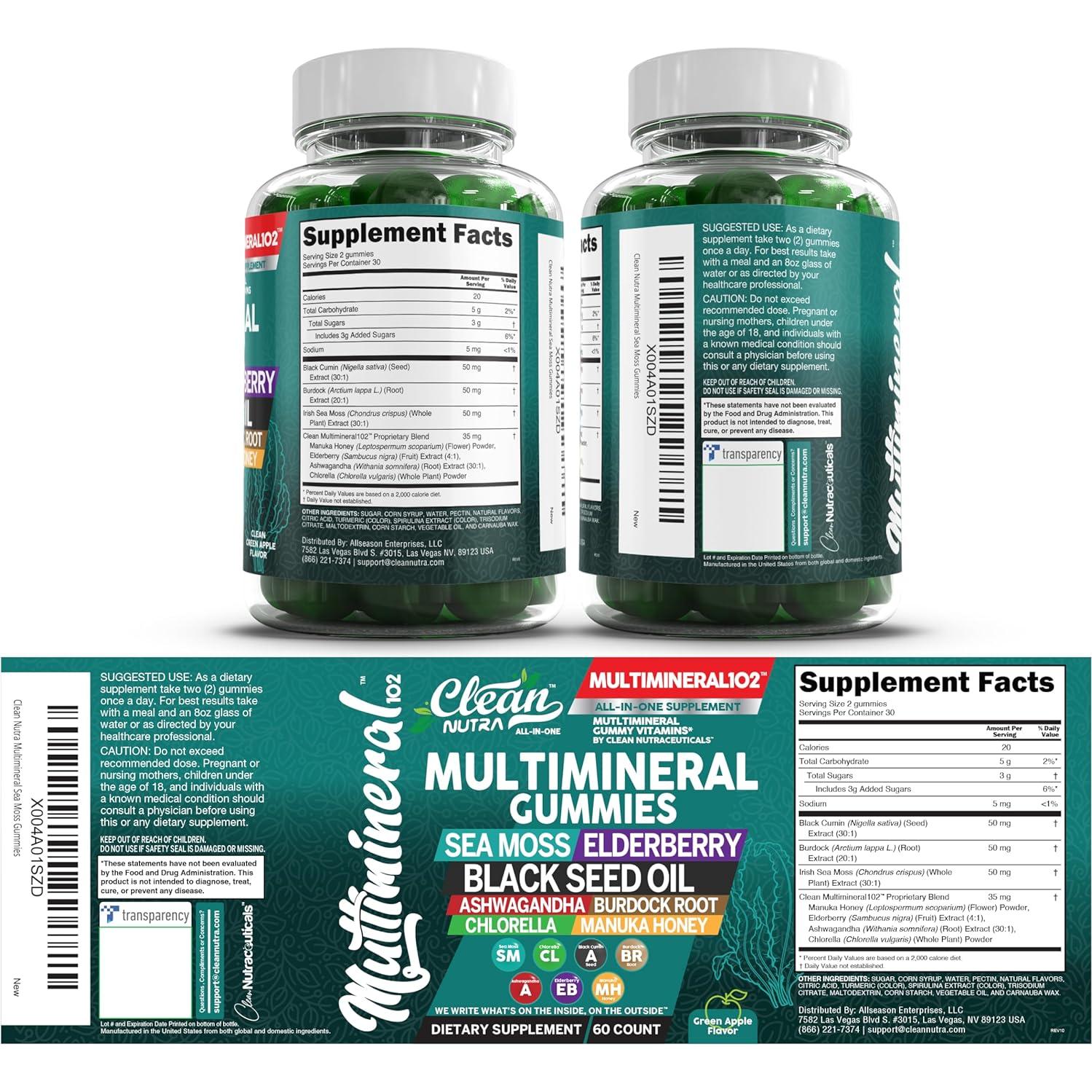 Gomitas Multiminerales Clean Nutra con Ashwagandha 408g