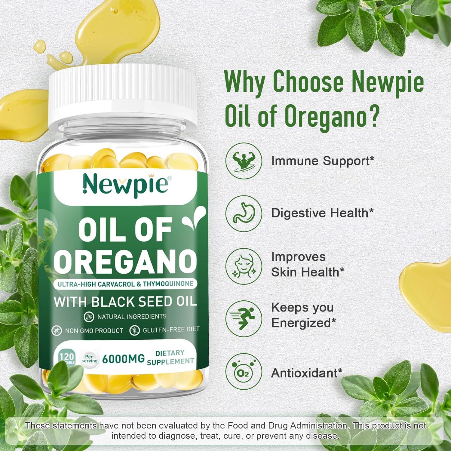 Aceite de Orégano Newpie 120 Cápsulas Blandas 6000 mg