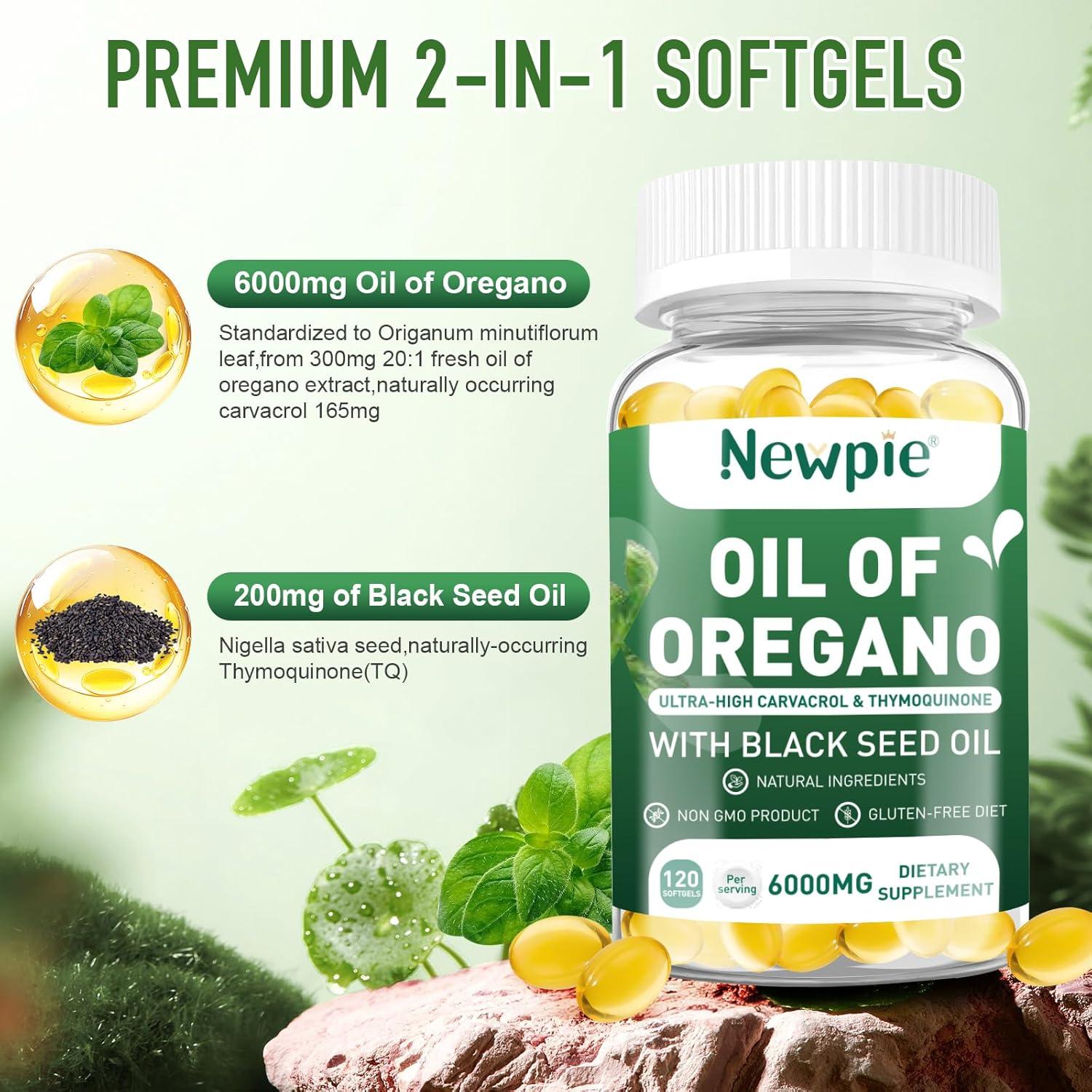 Aceite de Orégano Newpie 120 Cápsulas Blandas 6000 mg