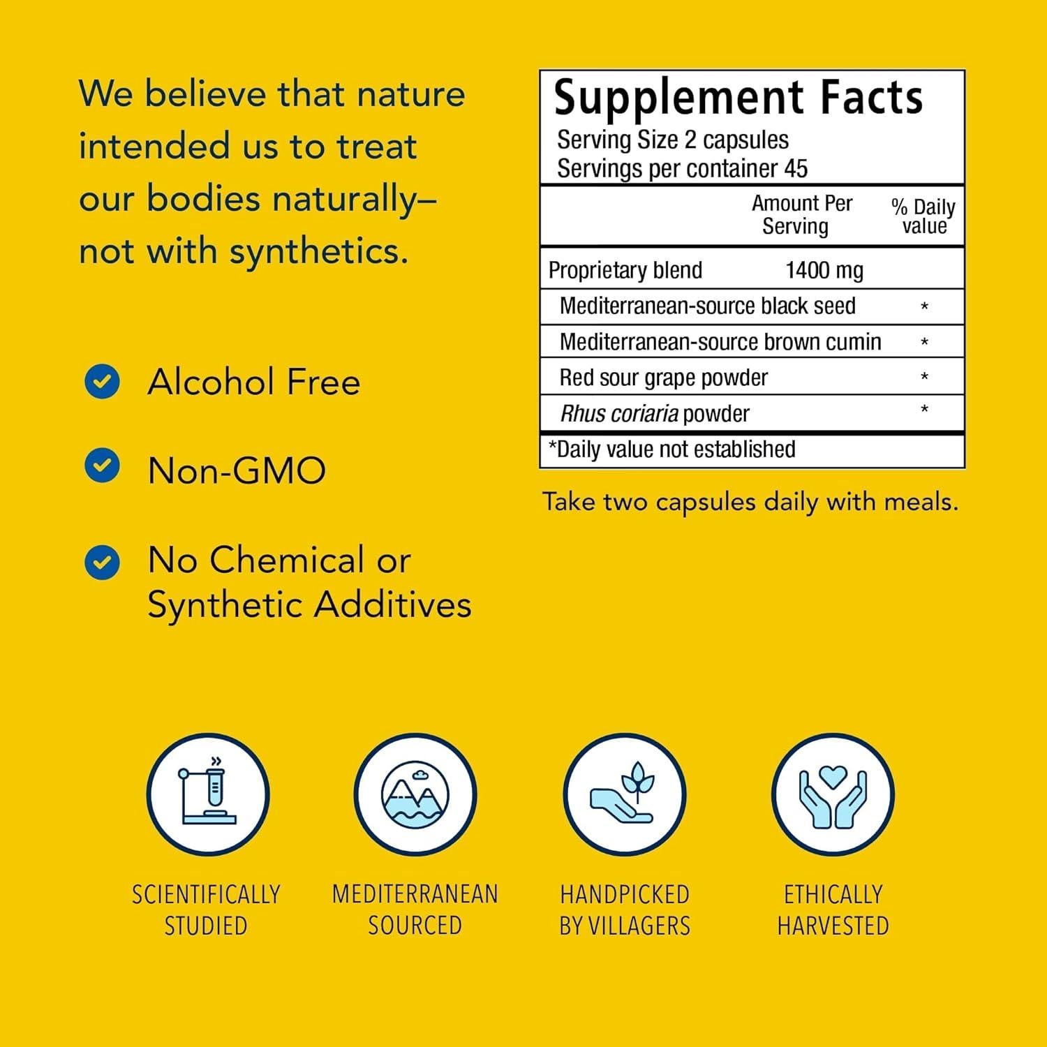 Suplemento de Semilla Negra Plus Hierba y Especia 90 Cápsulas