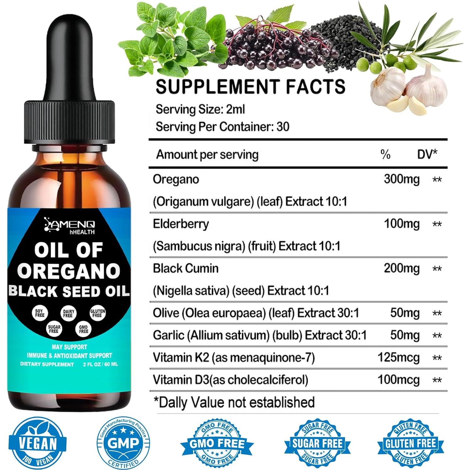 Aceite de Orégano Orgánico AMENQ 59.15 ml - Salud Inmunológica