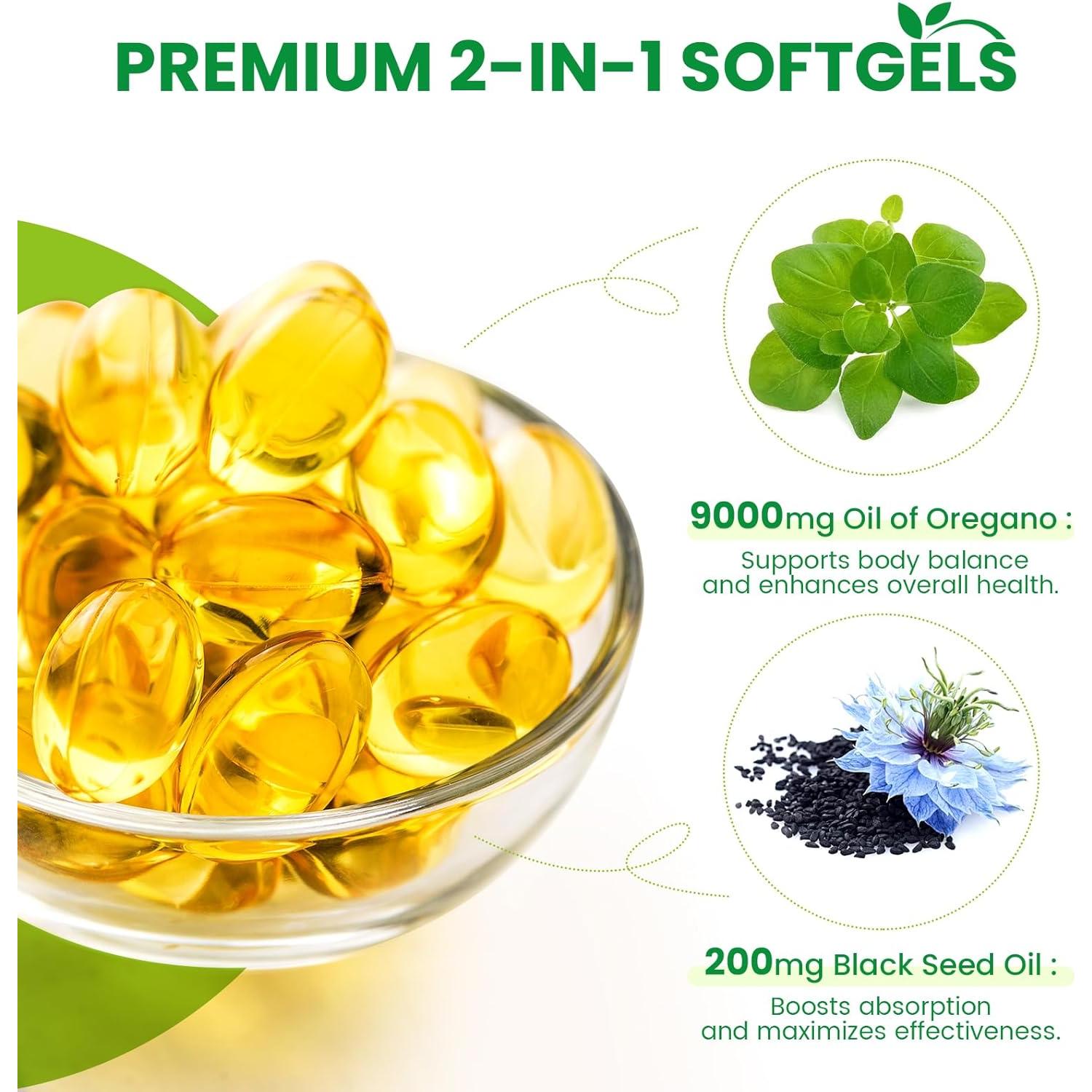 Aceite de Orégano y Semilla Negra VITARENEW 150 Gelatinas