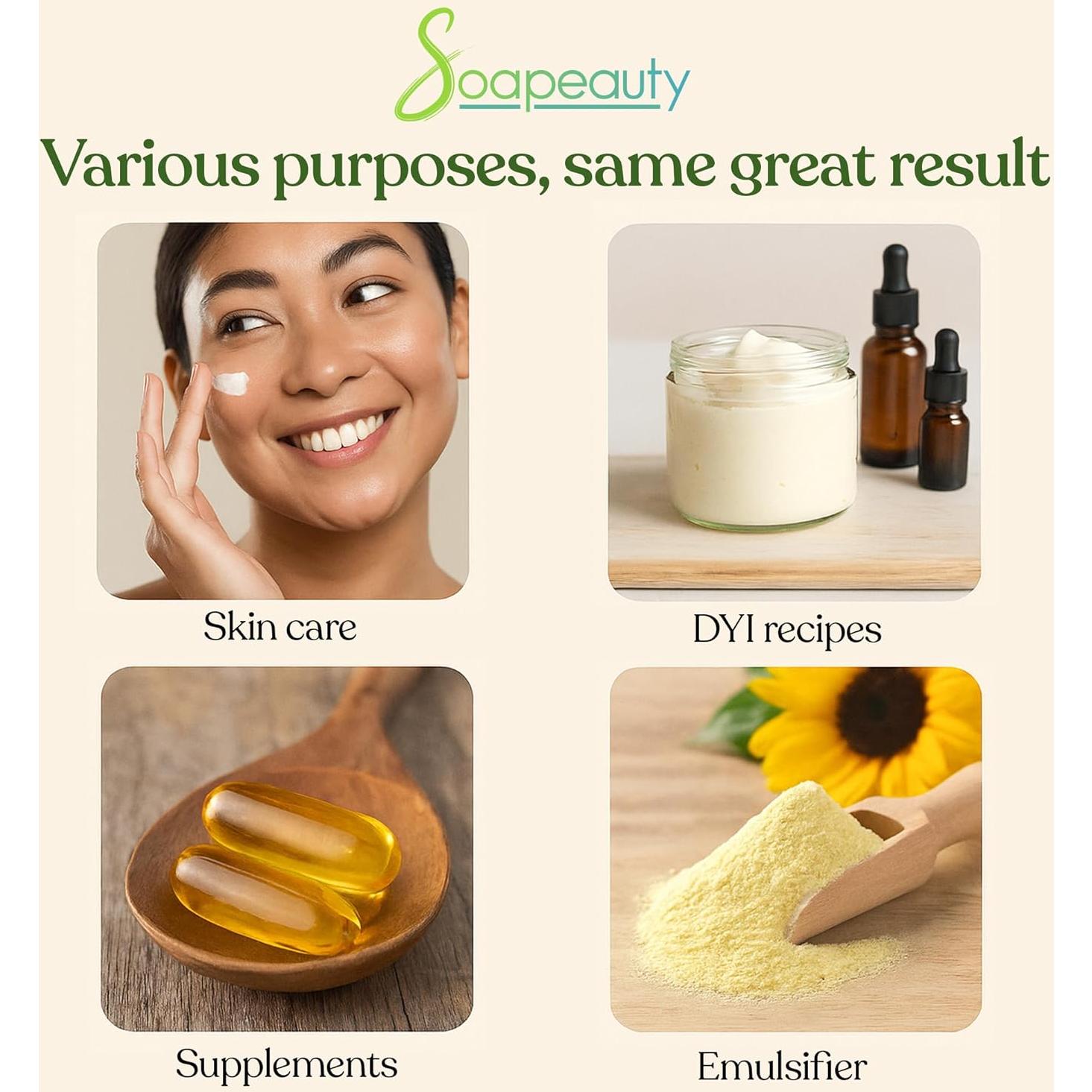 Aceite de Lecitina de Girasol 100% Puro Soapeauty 710 ml