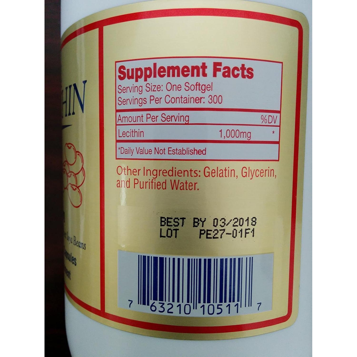 Lecitina 1000 mg Nu-Health 300 Gelatinas Blandas