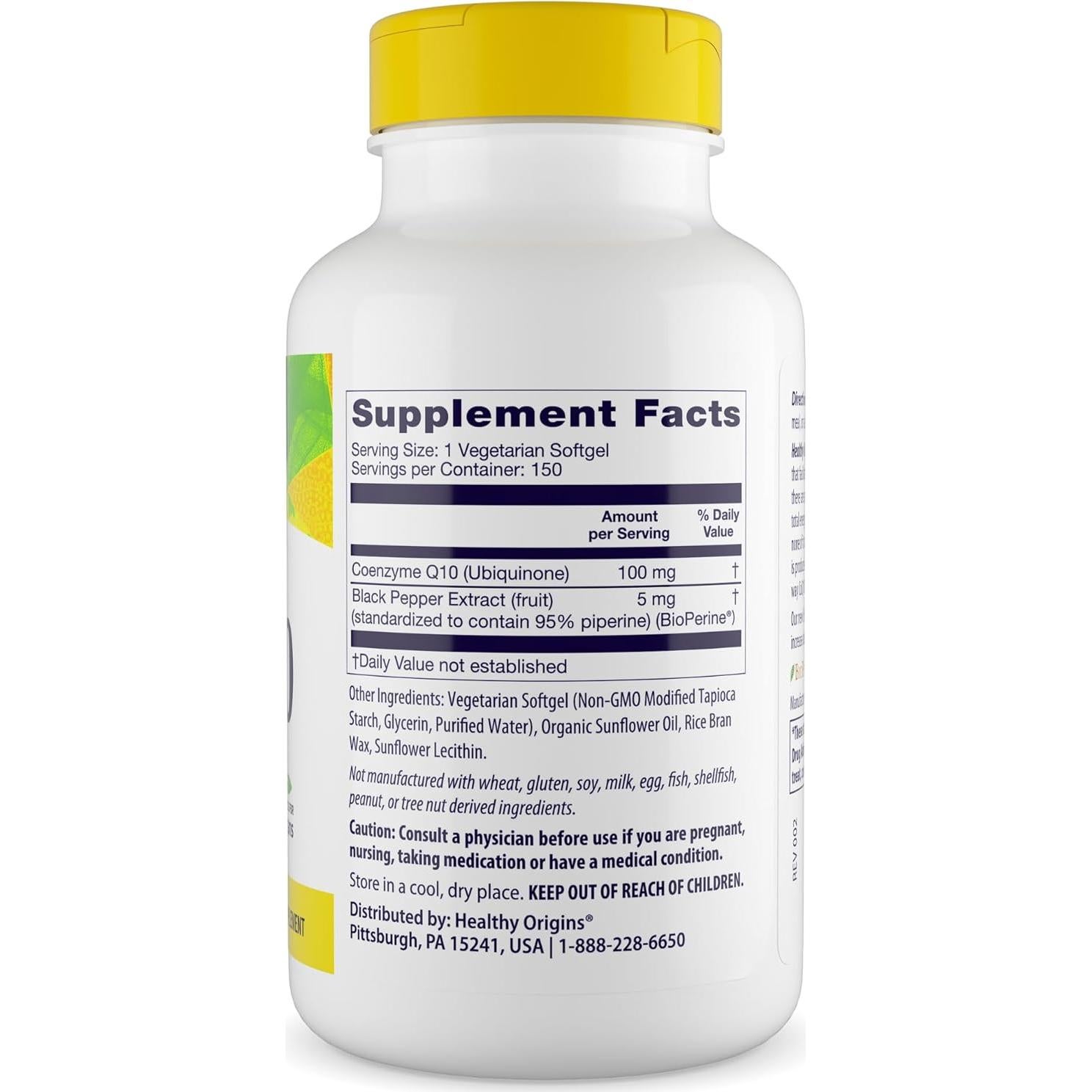 Suplemento CoQ10 Healthy Origins 100 mg - 150 Geles Vegetales