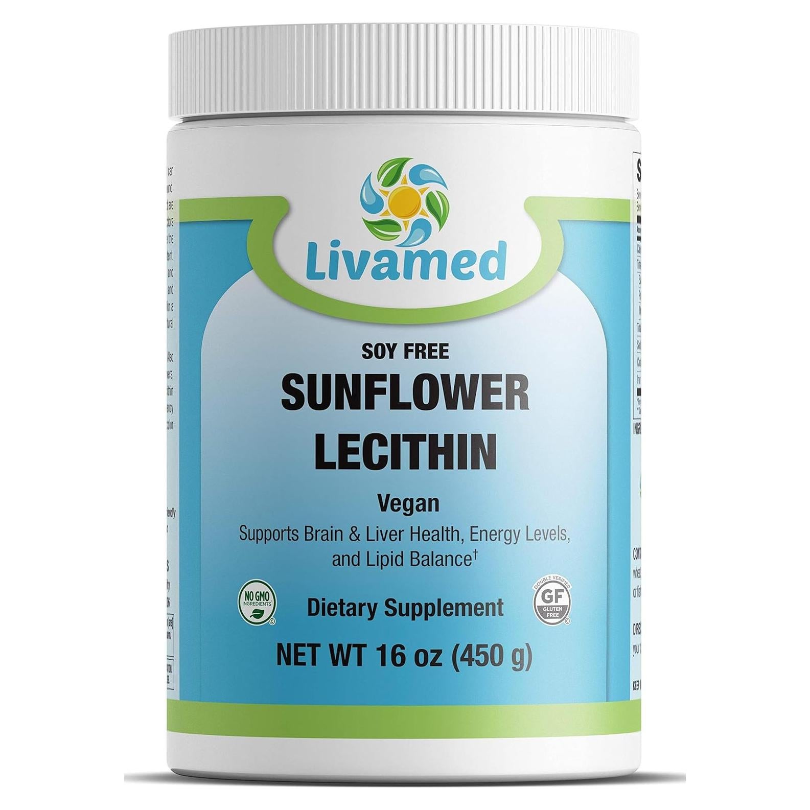 Polvo de Lecitina de Girasol Livamed 454 g - Tubo PCR