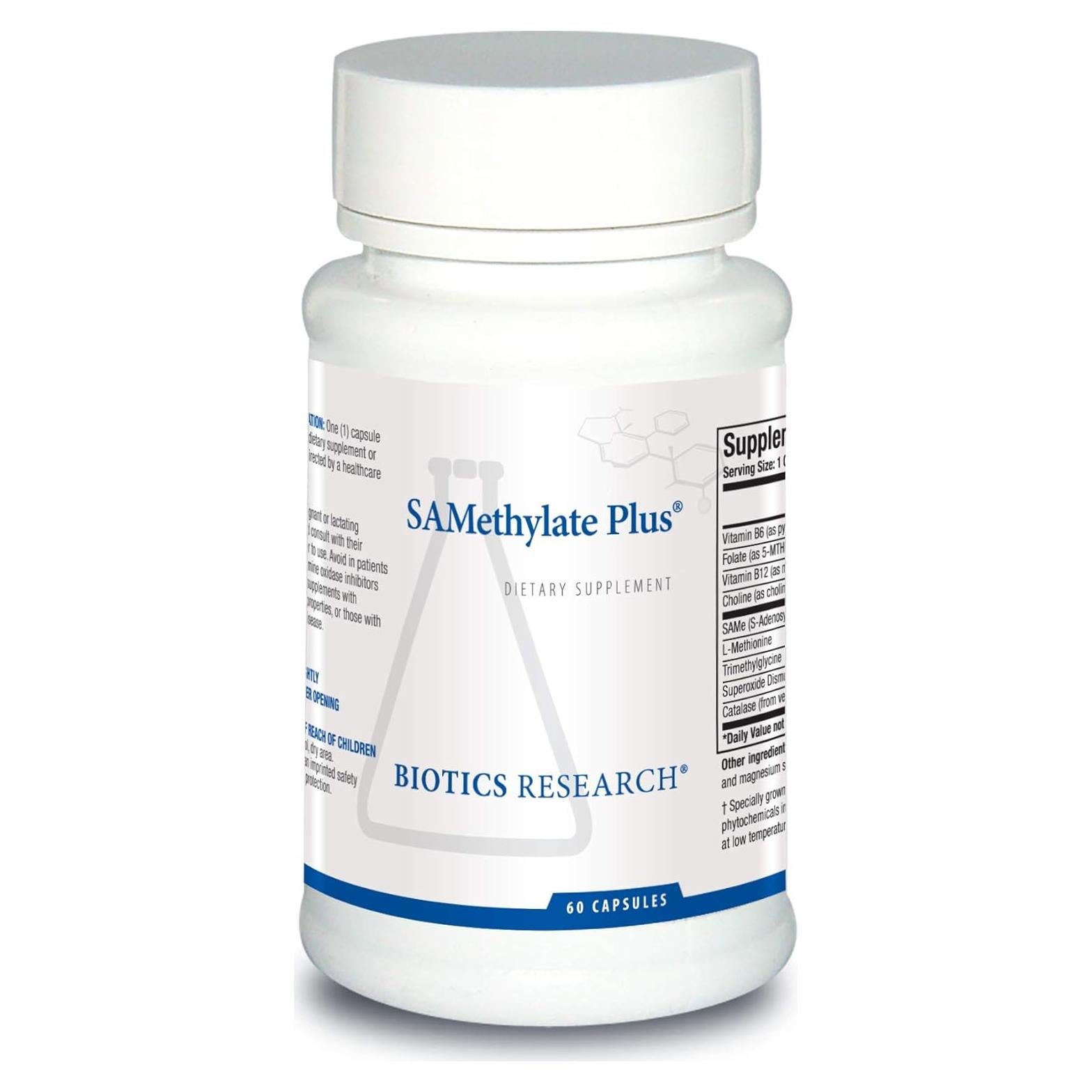 Suplemento SAMethylate Plus Biotics Research 60 Cápsulas