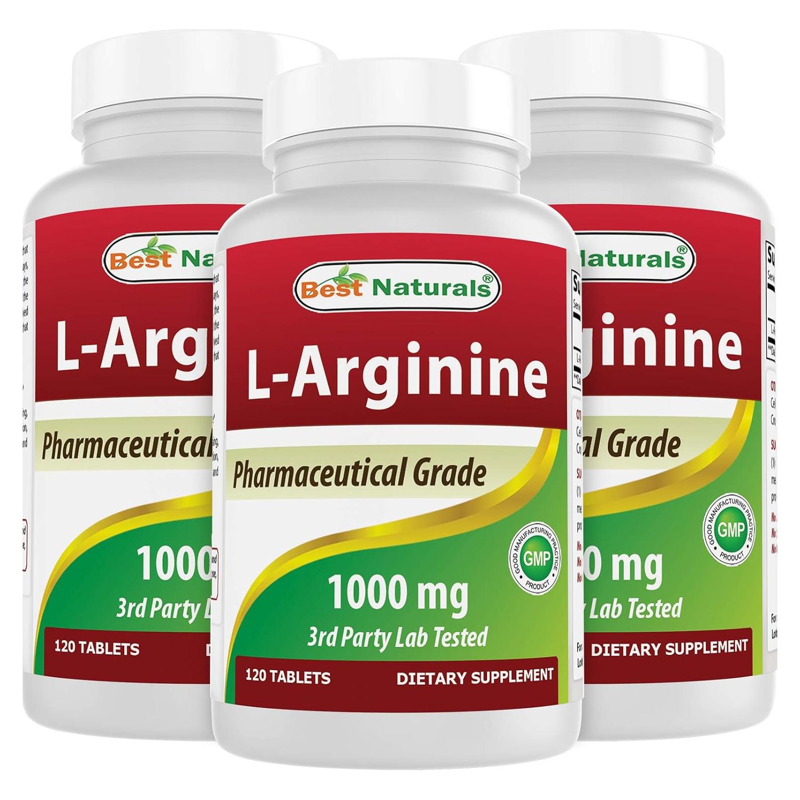 Suplemento L-Arginina 1000 mg Mejores Naturales 360 Tabletas