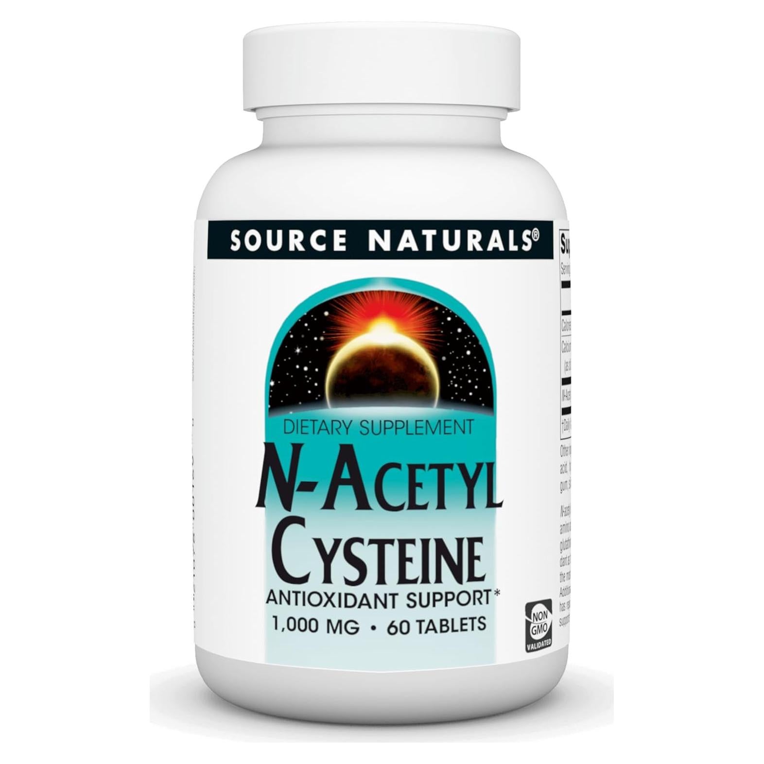 Suplemento Antioxidante N-Acetil Cisteína 1000 mg Source Naturals - 60 Tabletas