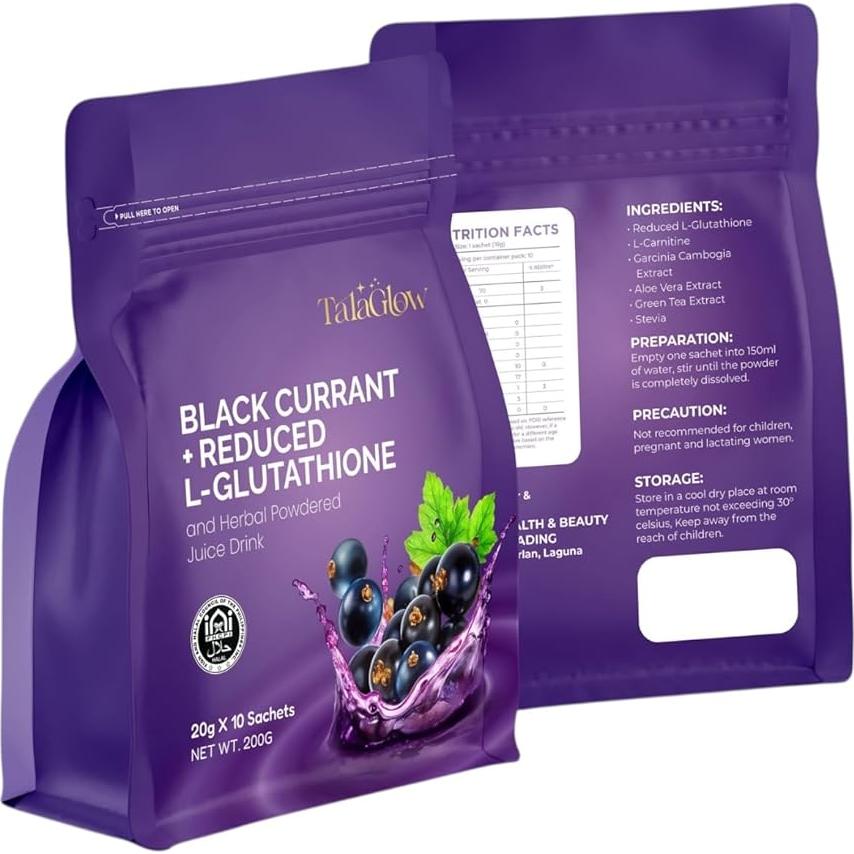 TalaGlow Bebida en Polvo de Hierbas 198.4g - Cassis Negro y Glutatión