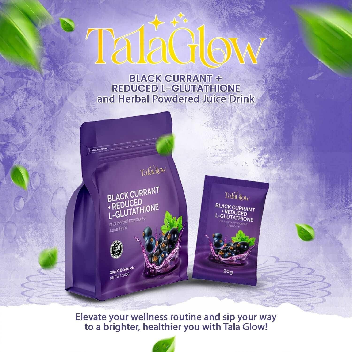 TalaGlow Bebida en Polvo de Hierbas 198.4g - Cassis Negro y Glutatión