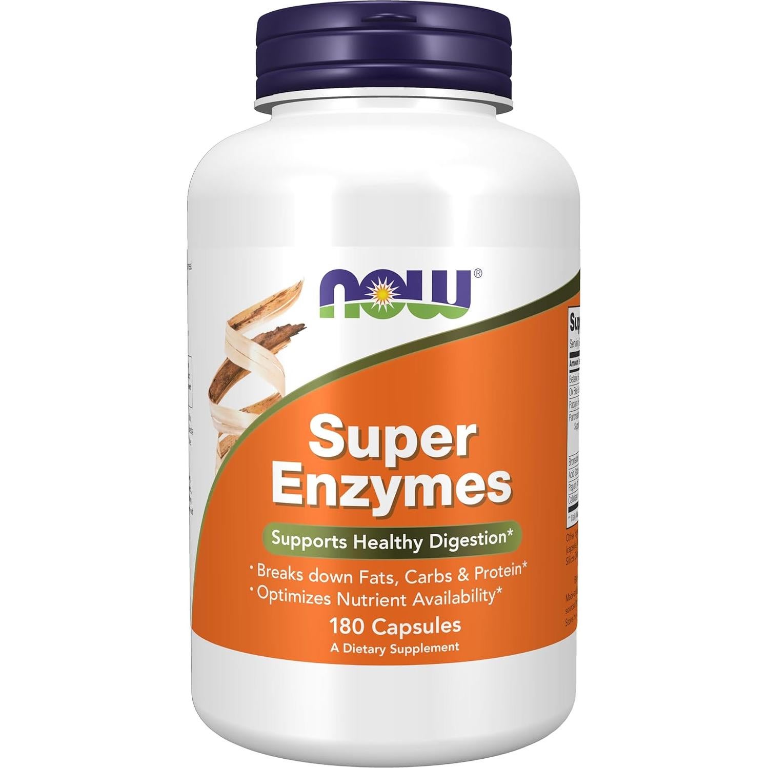NOW Suplementos Super Enzimas 180 Cápsulas y Magtein 90 Veganas