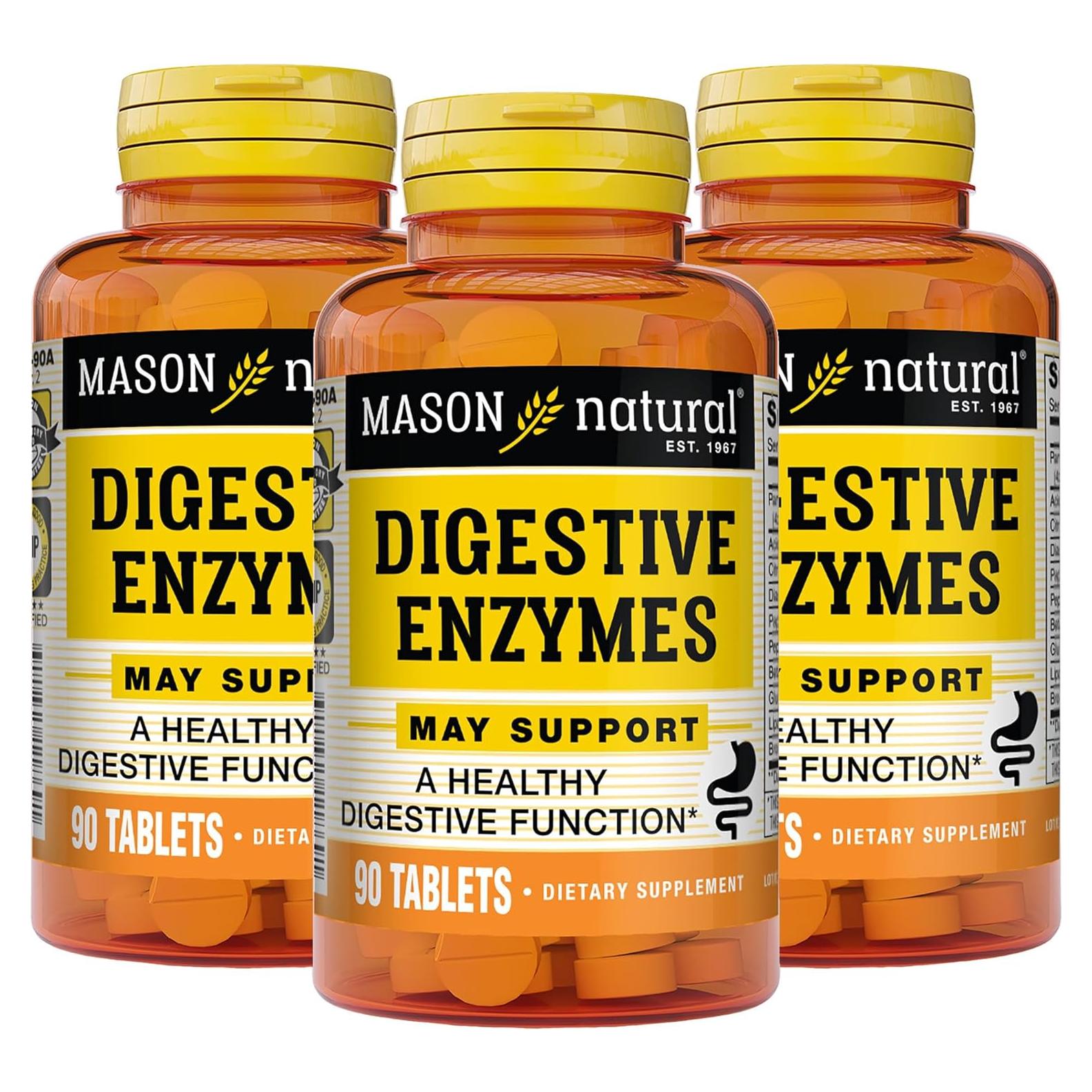 Enzimas Digestivas Mason Natural con Probioticos 90 Tabletas