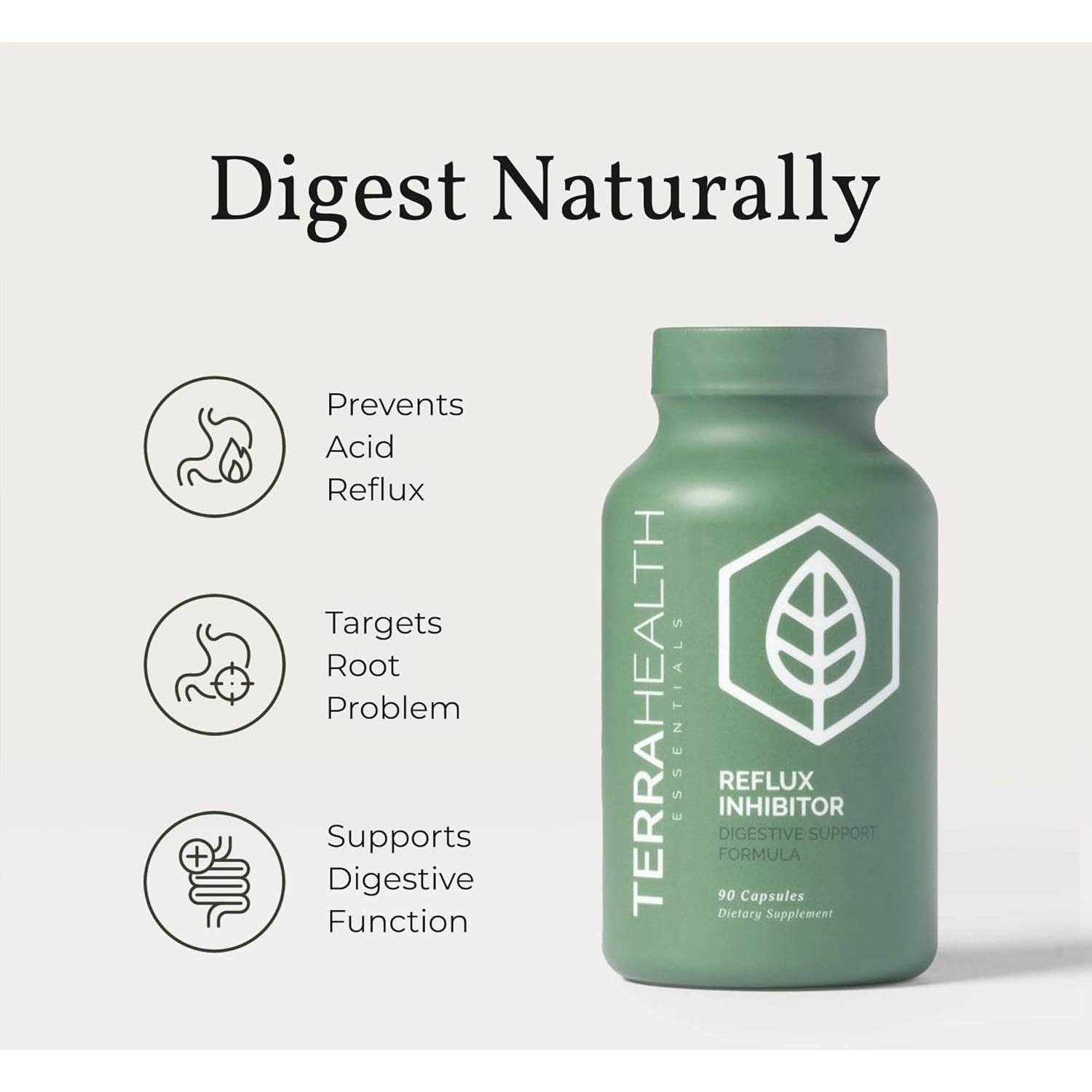 Inhibidor de Reflujo Terra Health Essentials - 90 Cápsulas