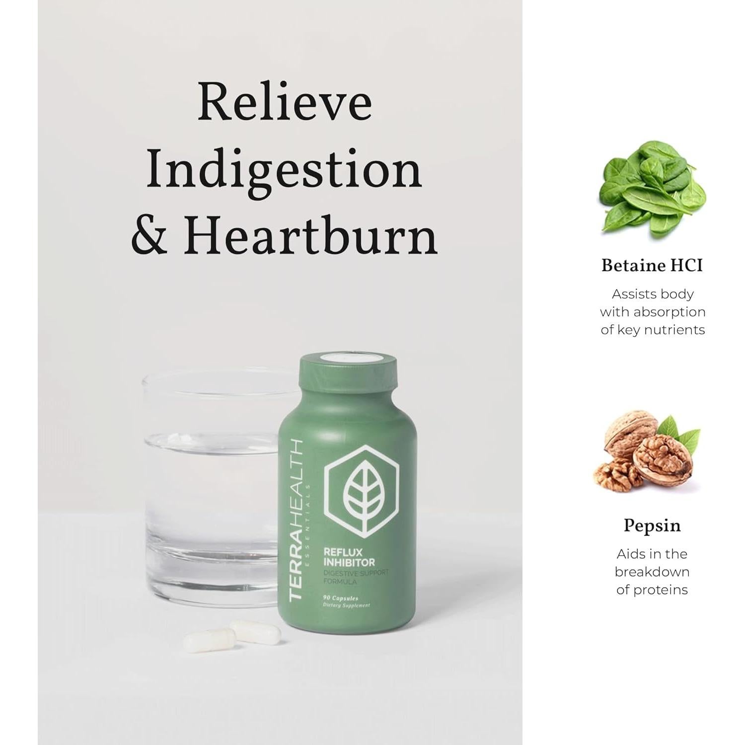 Inhibidor de Reflujo Terra Health Essentials - 90 Cápsulas