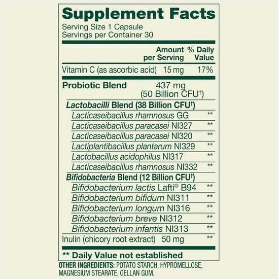 Cápsulas Probioticas Digestivas Spring Valley 30 Conteo