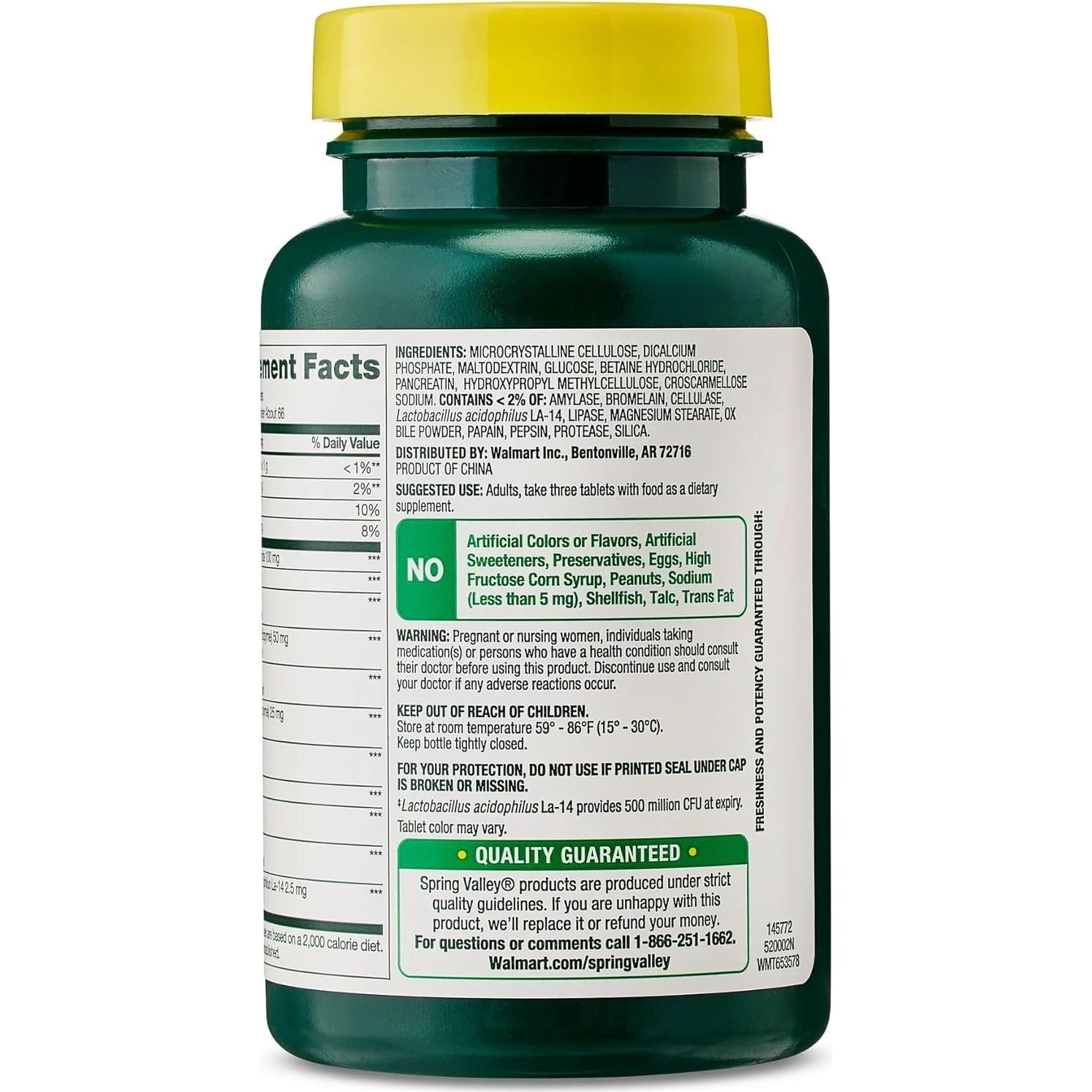 Tabletas Digestivas Multi-enzima Probiótica Genérico - 200 Unidades