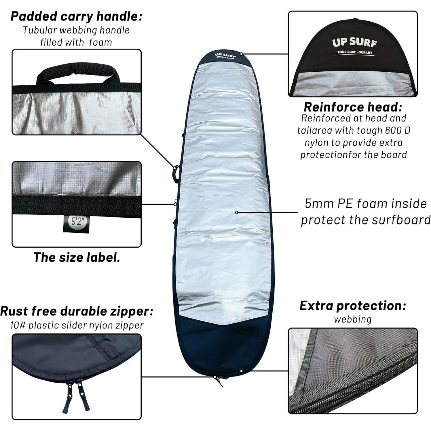 Bolsa de tabla de surf UP SURF 2,59 m y 2,79 m impermeable