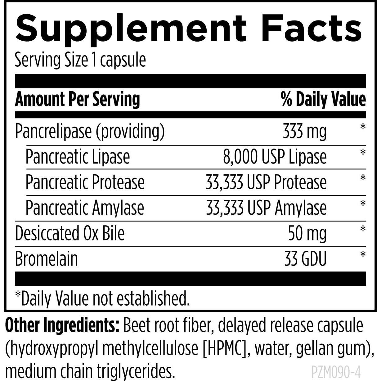 Suplemento Digestivo Designs for Health - Enzimas Pancreáticas y Bromelina - 90 Cápsulas