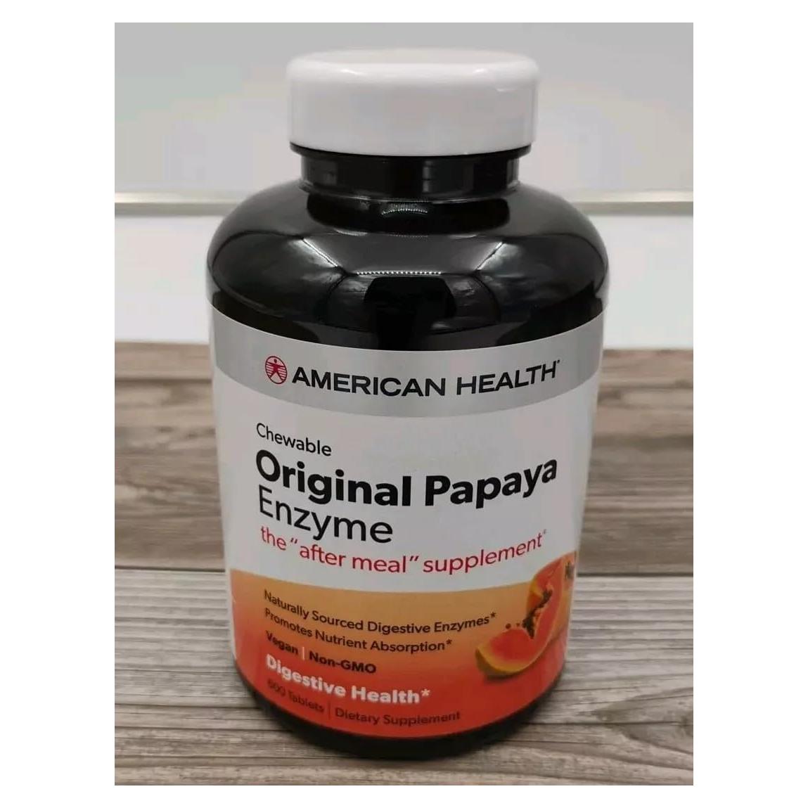 Enzima de Papaya Salud Americana 600 Tabletas Masticables