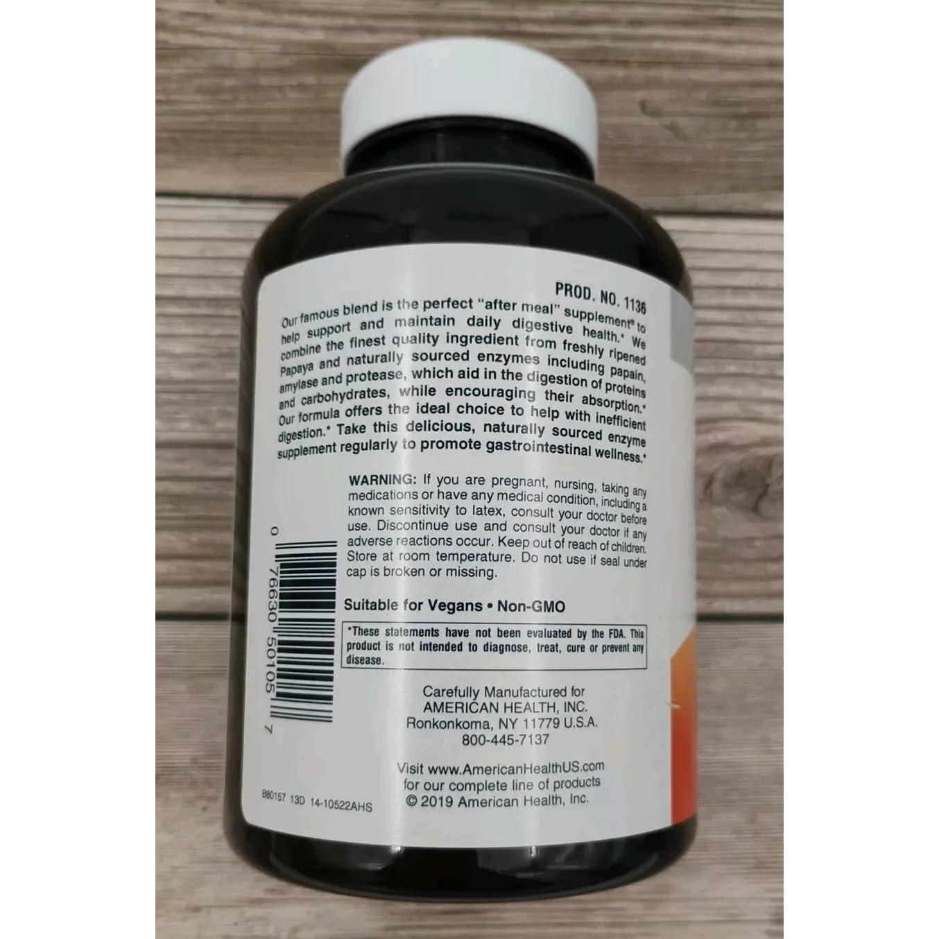 Enzima de Papaya Salud Americana 600 Tabletas Masticables