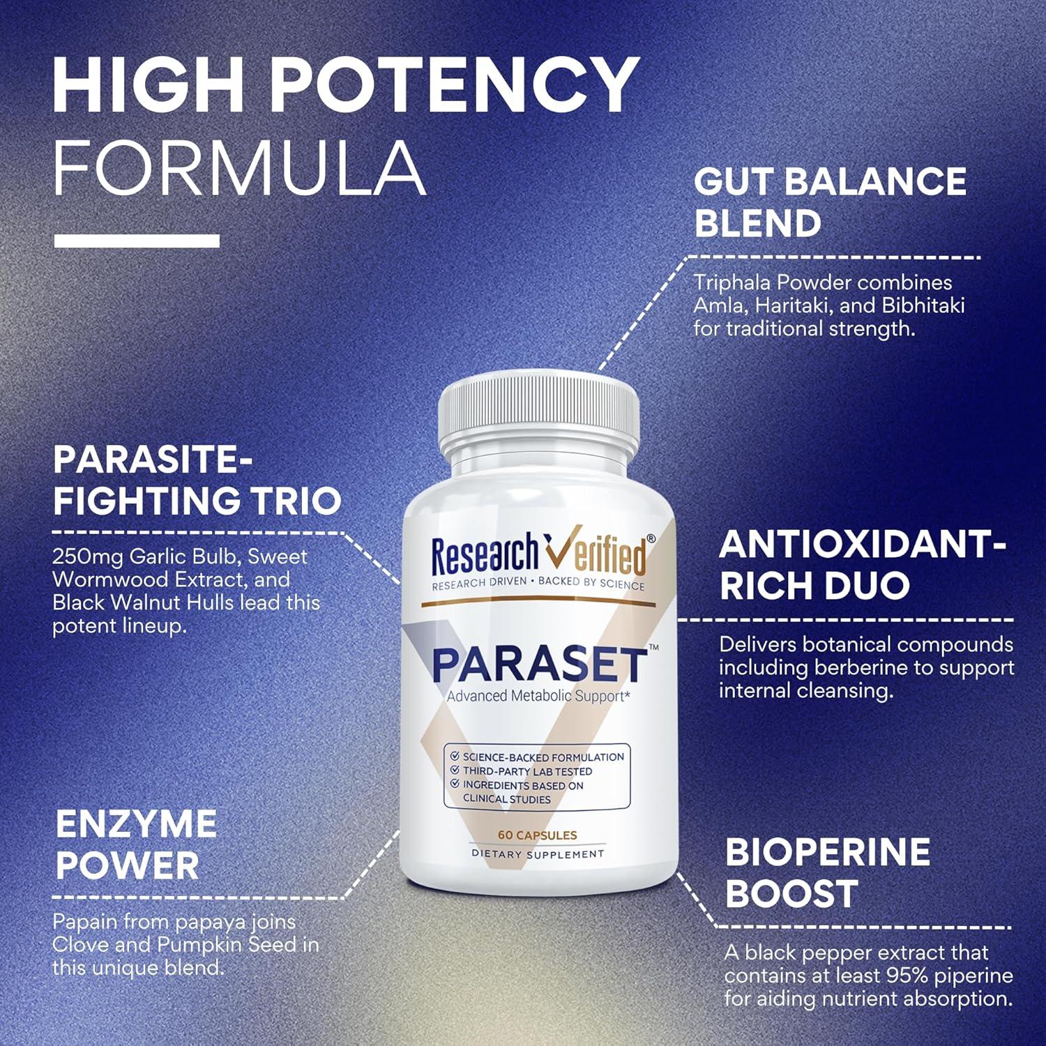 Paraset 60 Cápsulas - Potenciador Natural Salud Intestinal