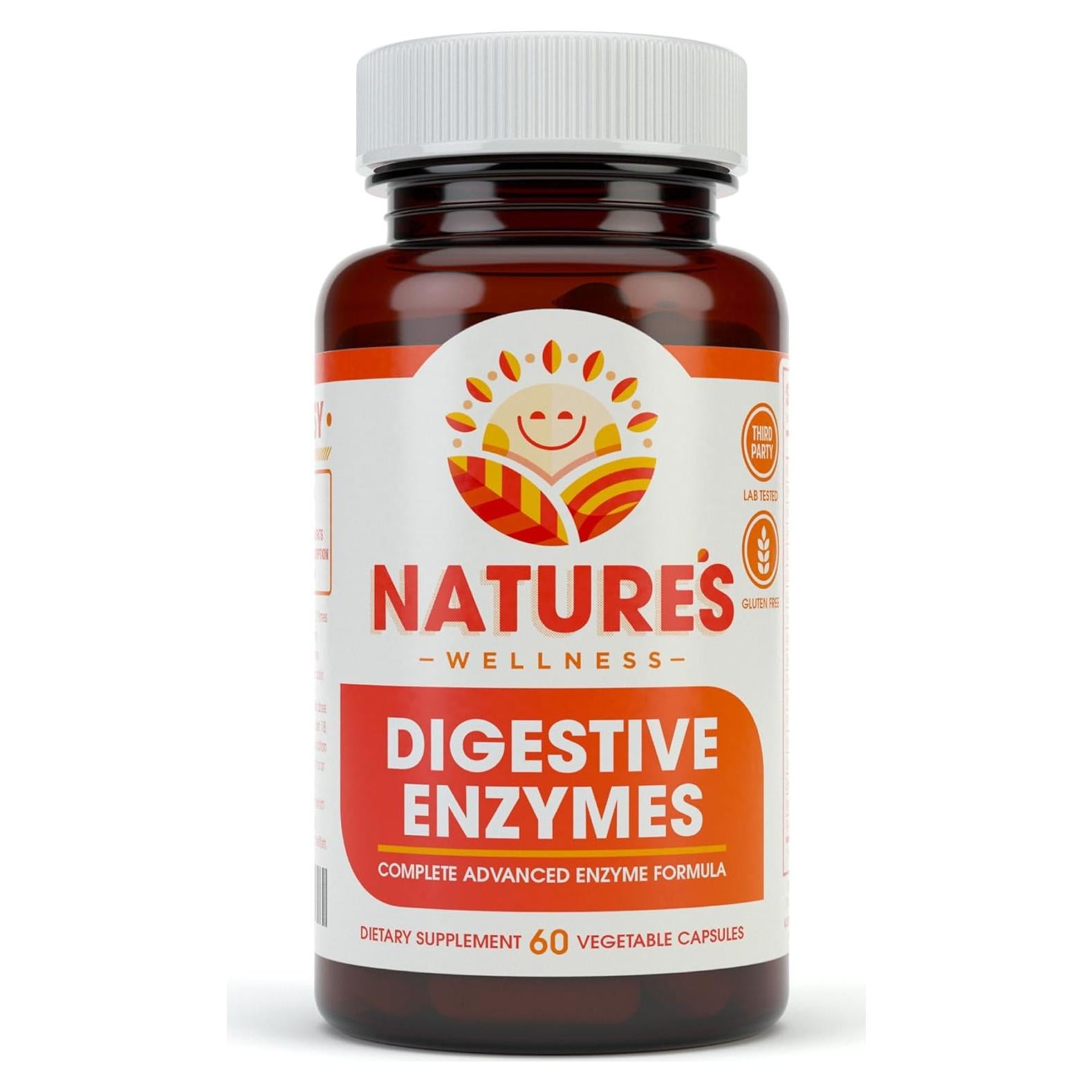 Suplemento Enzimas Digestivas Completas Nature's Wellness 60 Cápsulas