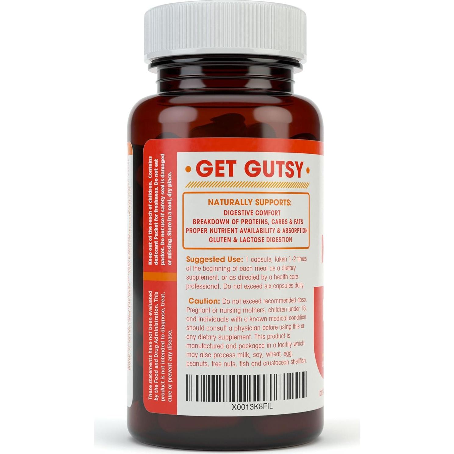 Suplemento Enzimas Digestivas Completas Nature's Wellness 60 Cápsulas