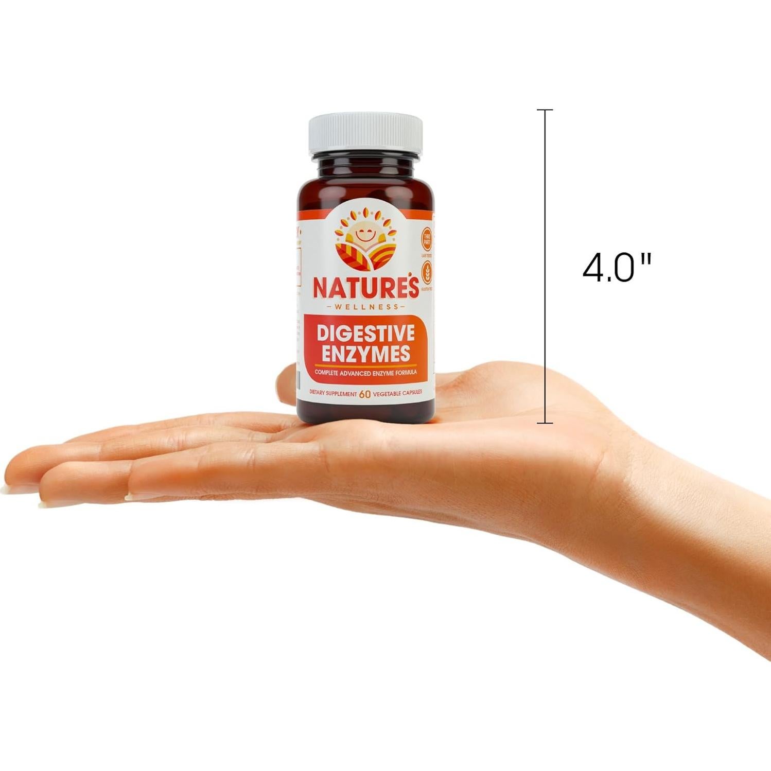 Suplemento Enzimas Digestivas Completas Nature's Wellness 60 Cápsulas