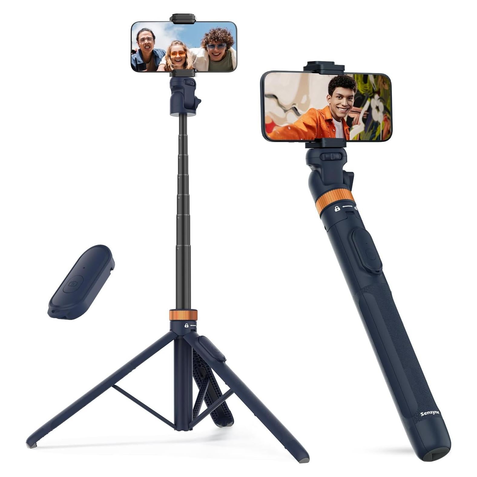 Trípode Sensyne 182,88 cm para Teléfono y Selfie Azul